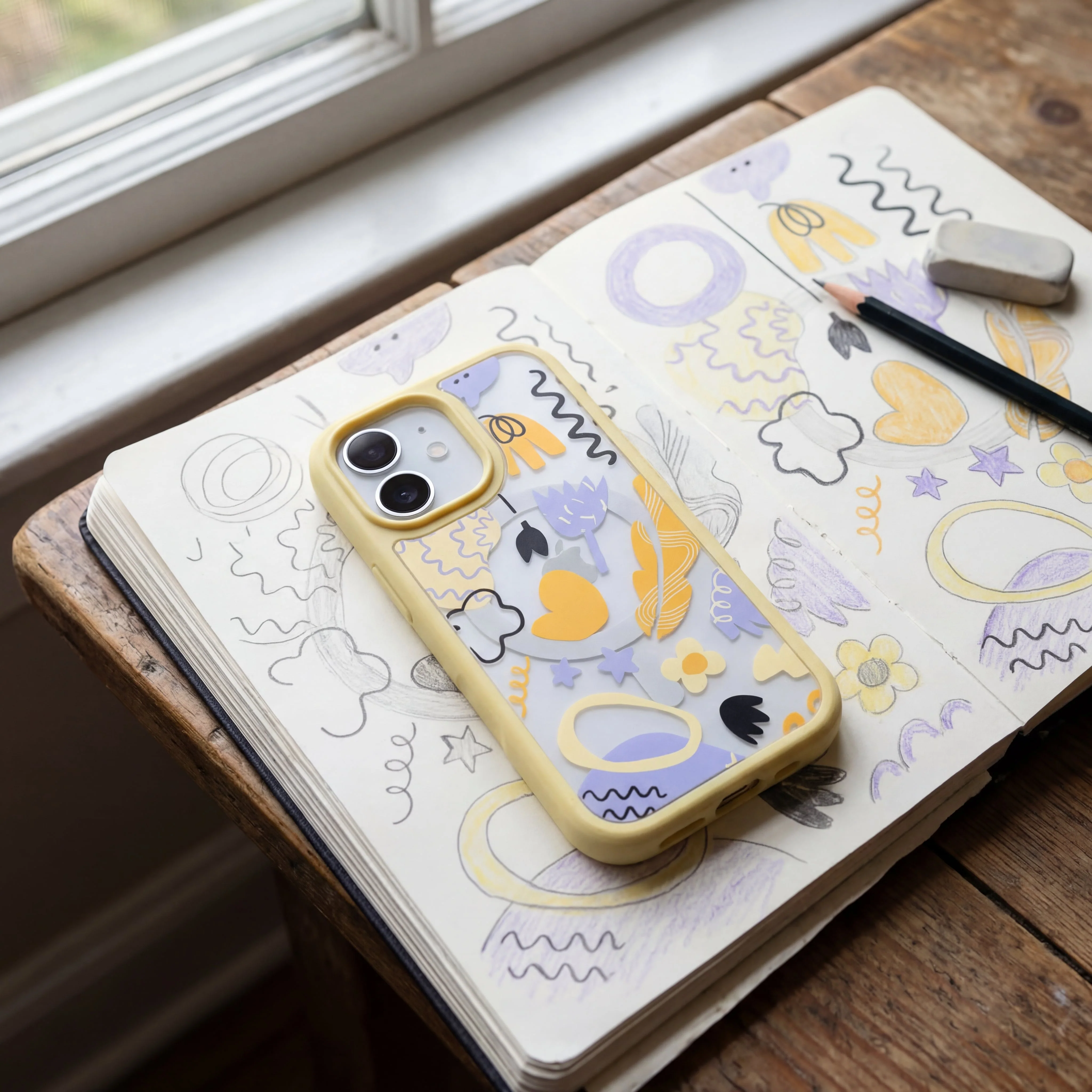 Clear Doodles iPhone 17 Case With Sunbeam Ridge (MagSafe included) - Image 2