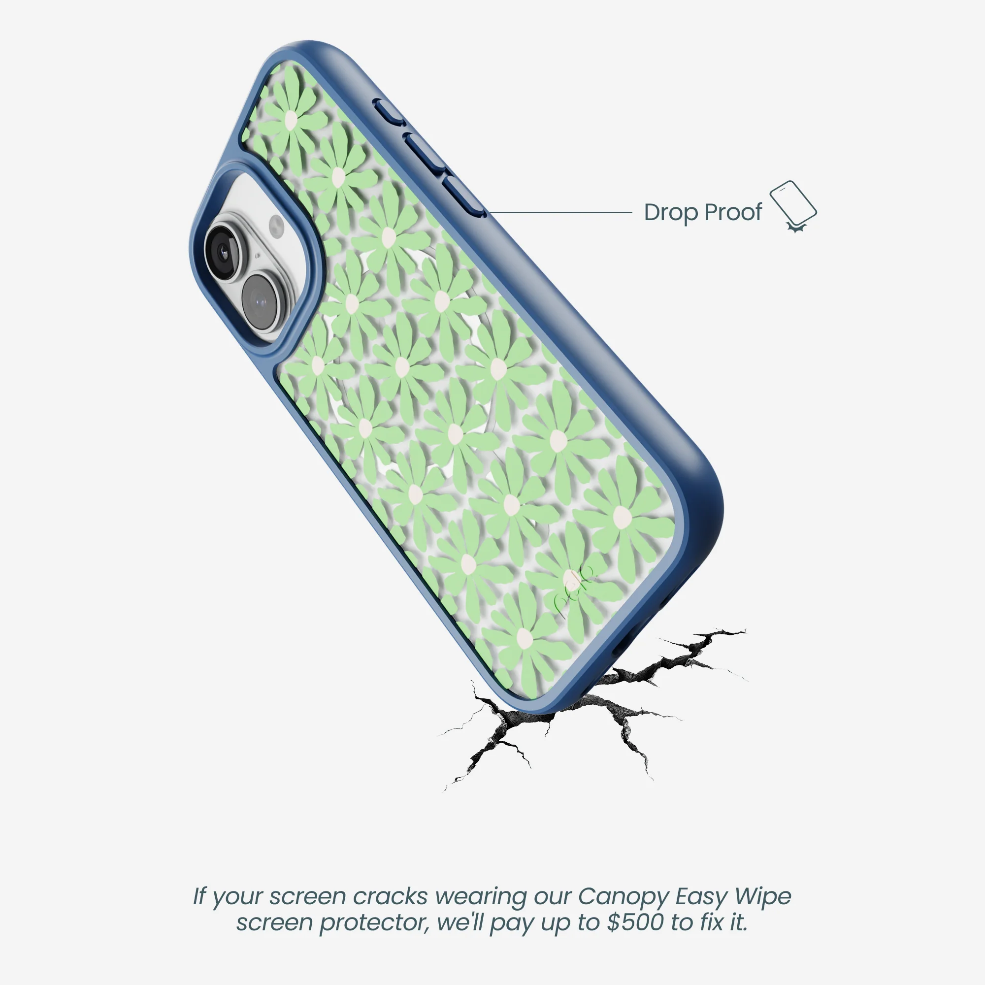 Clear Flower Child iPhone 17 Case With True Blue Ridge (MagSafe included) - Image 5
