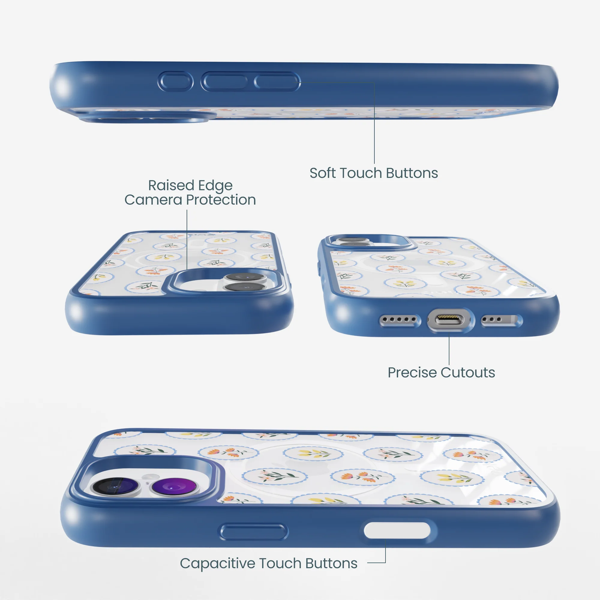 Clear Rosette Frame iPhone 17 Case With True Blue Ridge (MagSafe included) - Image 3