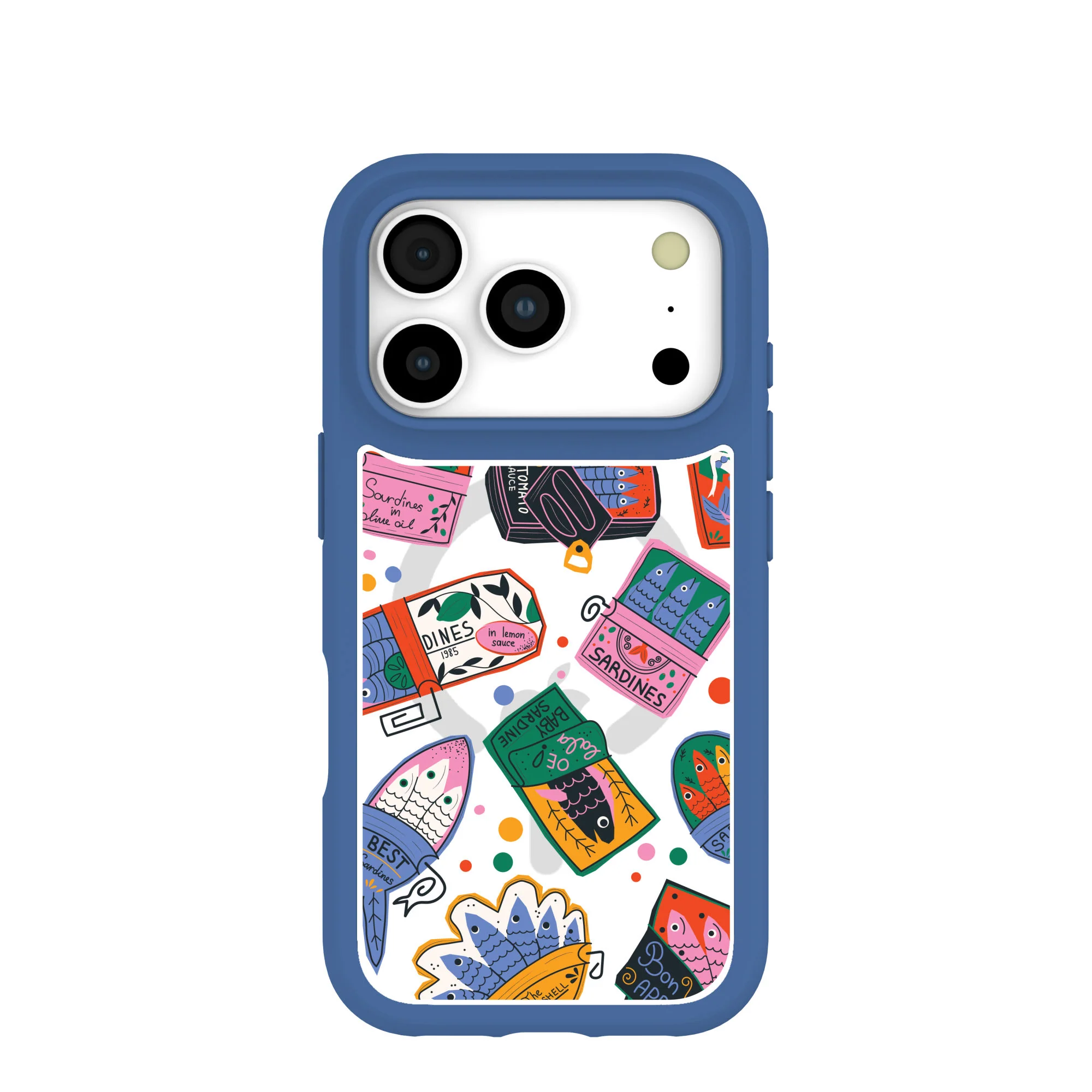 Clear Sardine Cans iPhone 17 Pro Case With True Blue Ridge (MagSafe included)