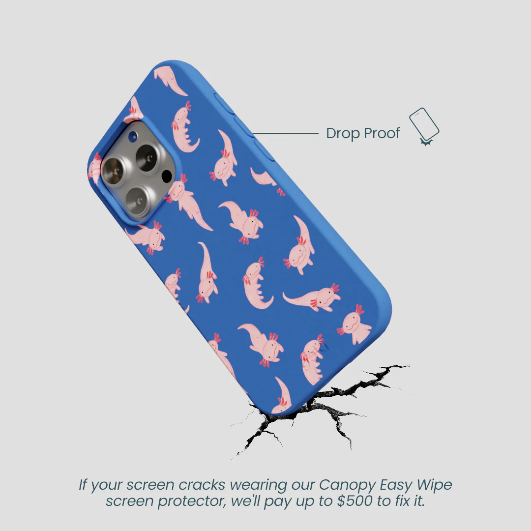 Electric Blue Axolotls iPhone 16 Pro Case - Image 5