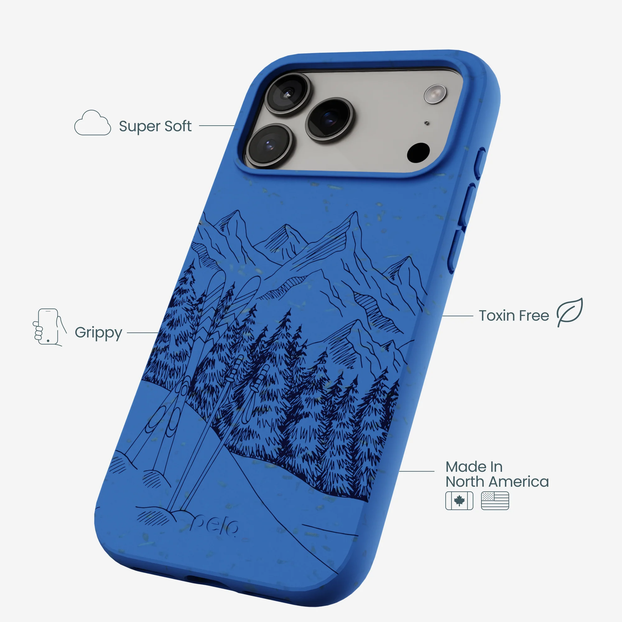 Electric Blue Backcountry Ski iPhone 17 Pro Max Case - Image 3