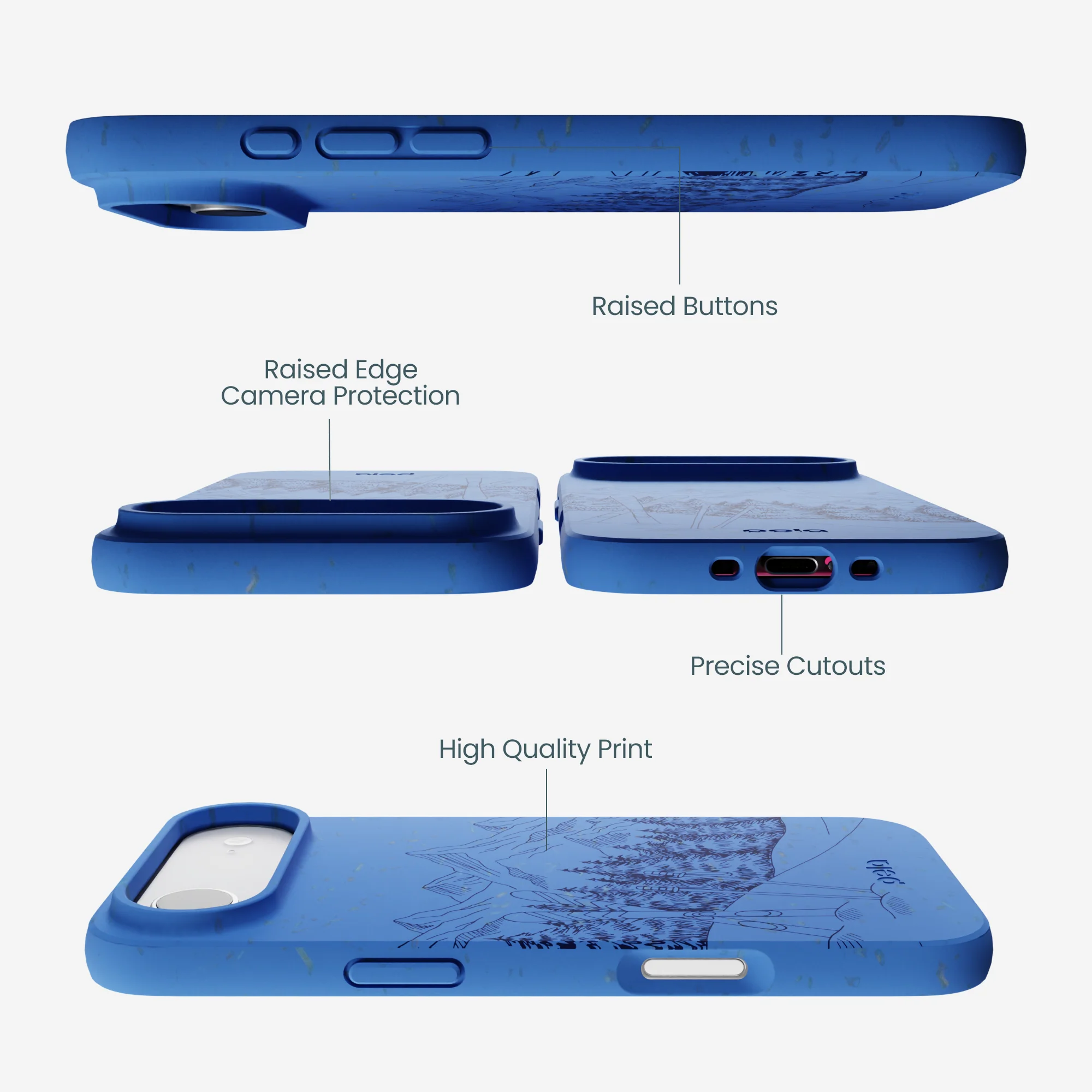 Electric Blue Backcountry Ski iPhone Air Case - Image 2