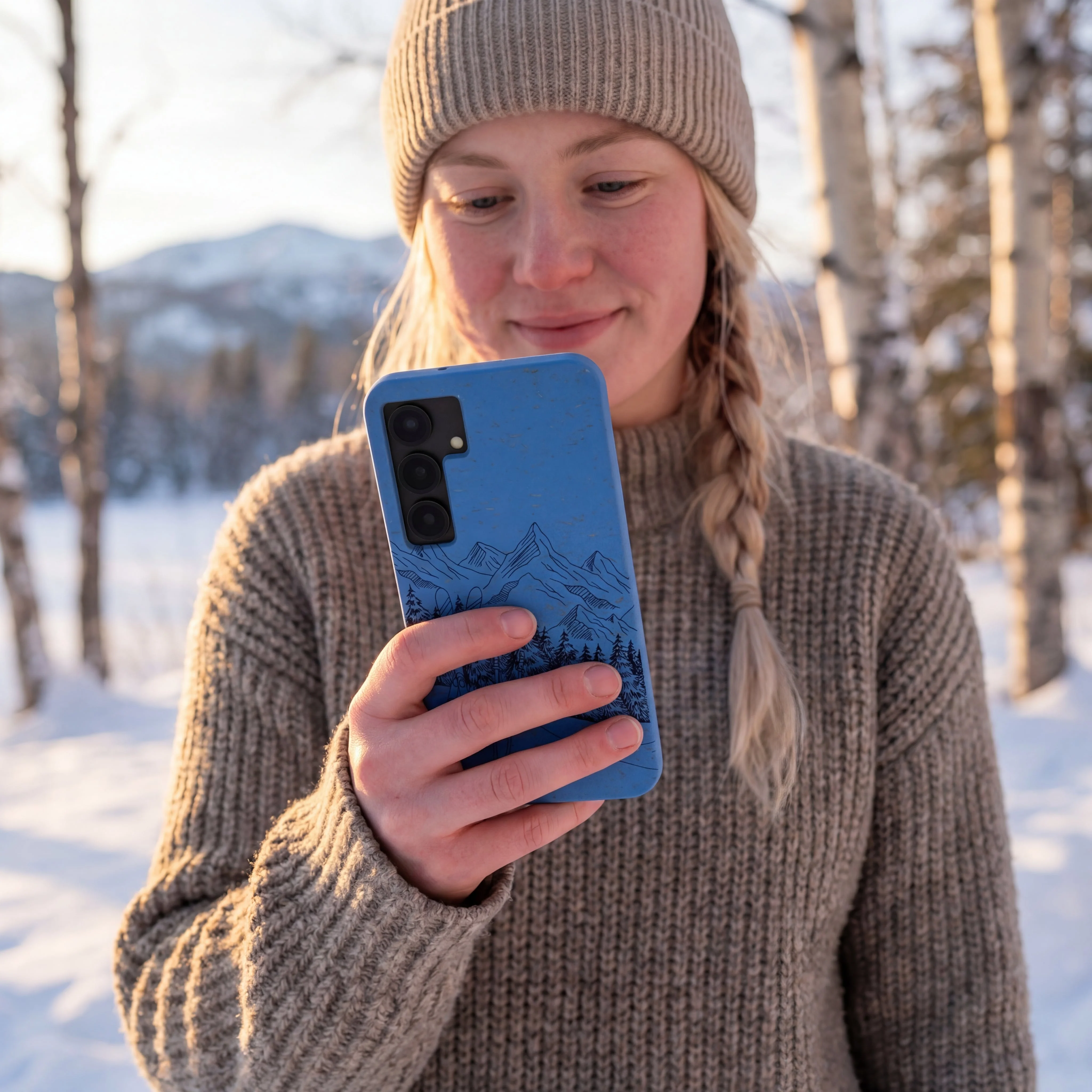 Electric Blue Backcountry Ski Samsung Galaxy S25 Case - Image 2
