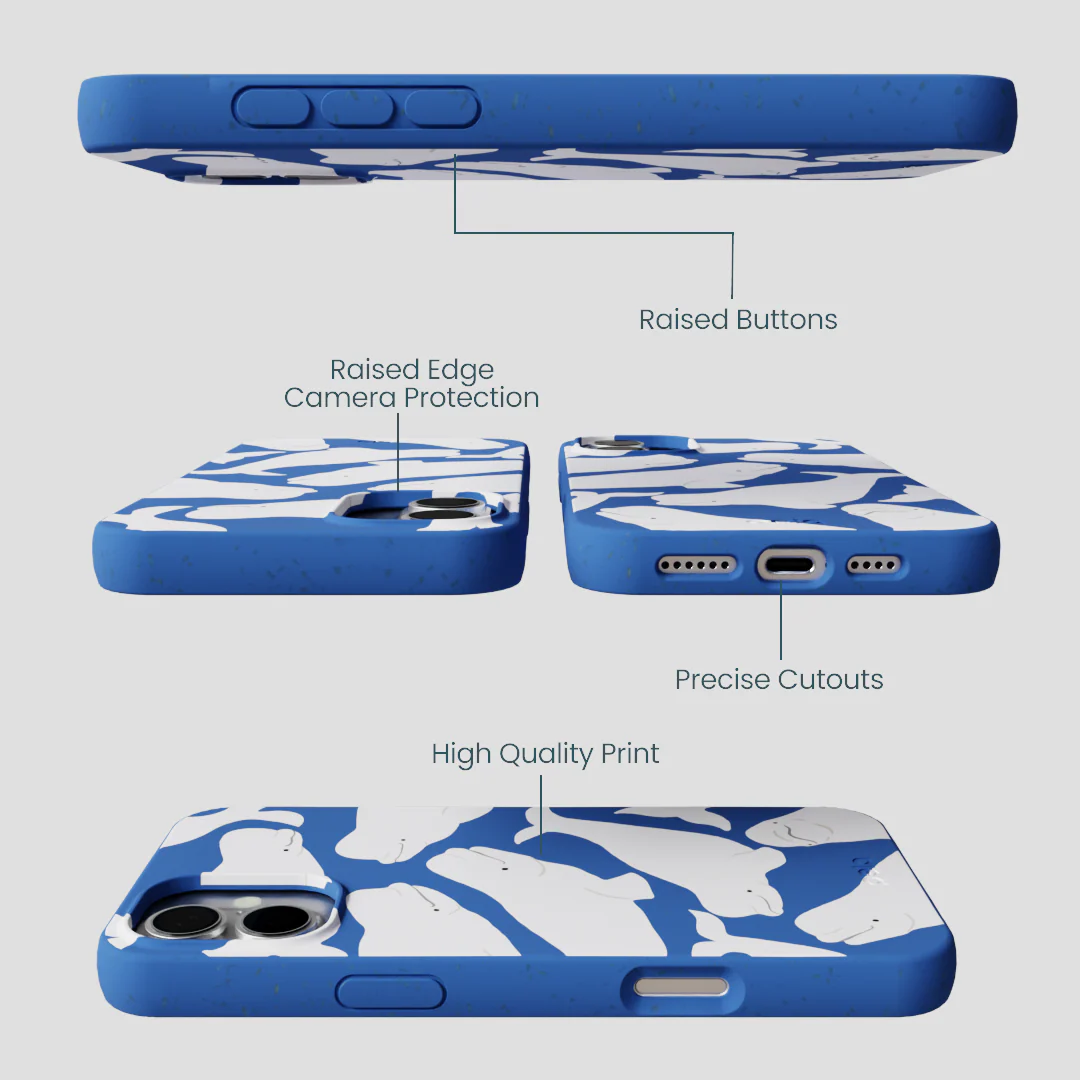 Electric Blue Belugas iPhone 16 Plus Case - Image 3
