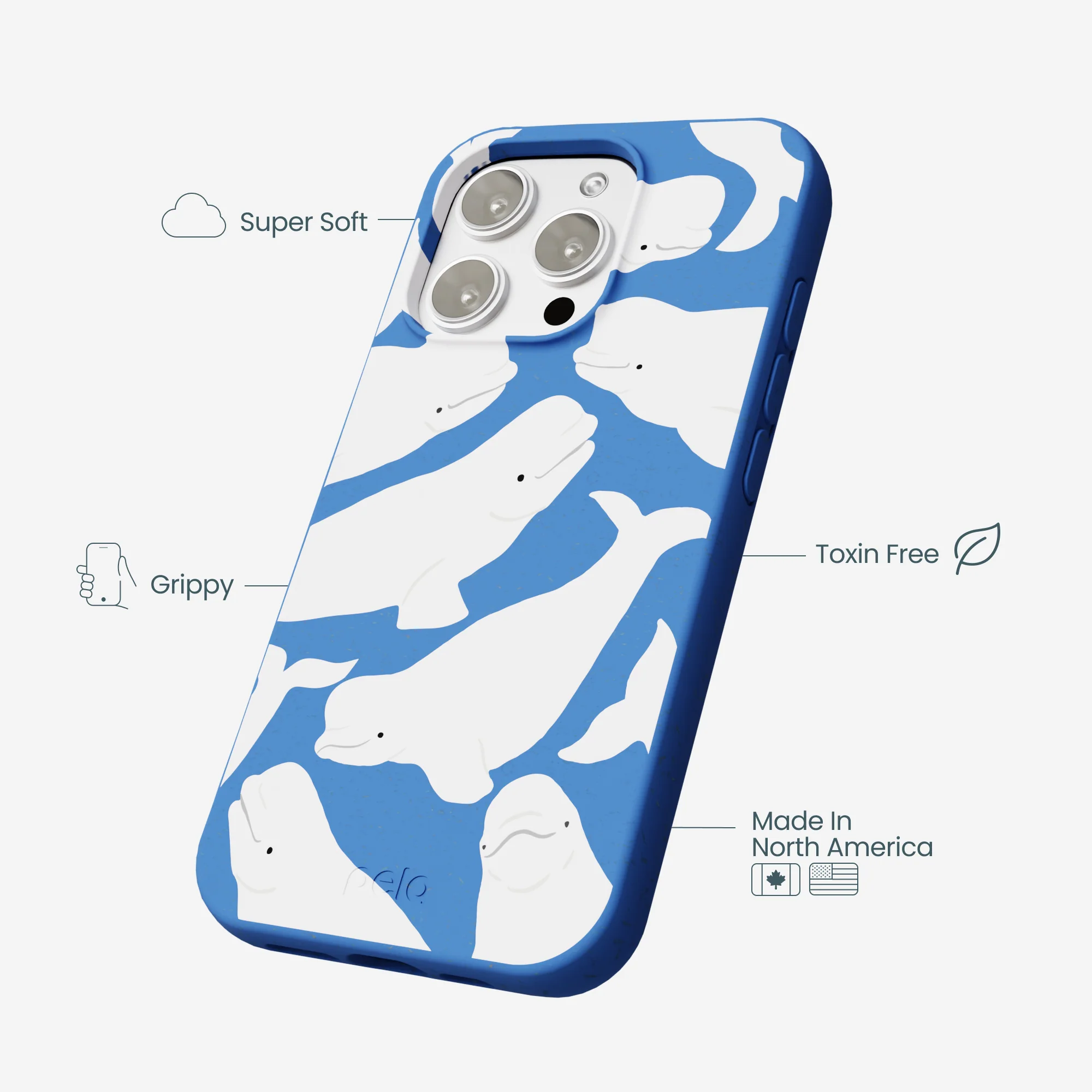 Electric Blue Belugas iPhone 16 Pro Max Case - Image 4