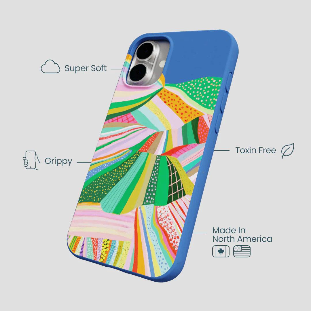 Electric Blue Bloomstatic iPhone 16 Plus Case - Image 4