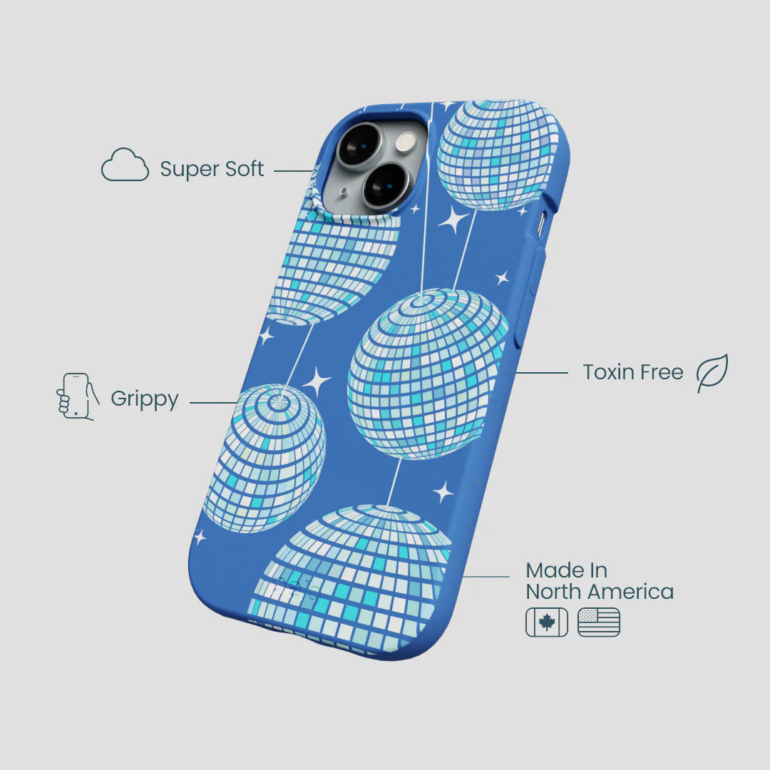 Electric Blue Blue Groove iPhone 14 Case - Image 4