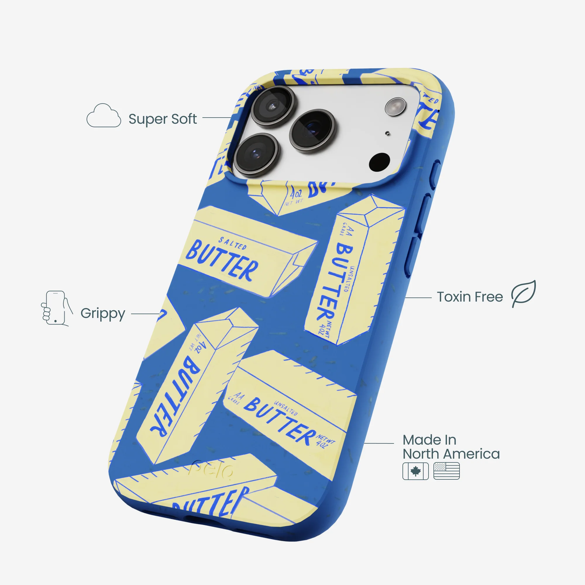 Electric Blue Butter Love iPhone 17 Pro Case - Image 4