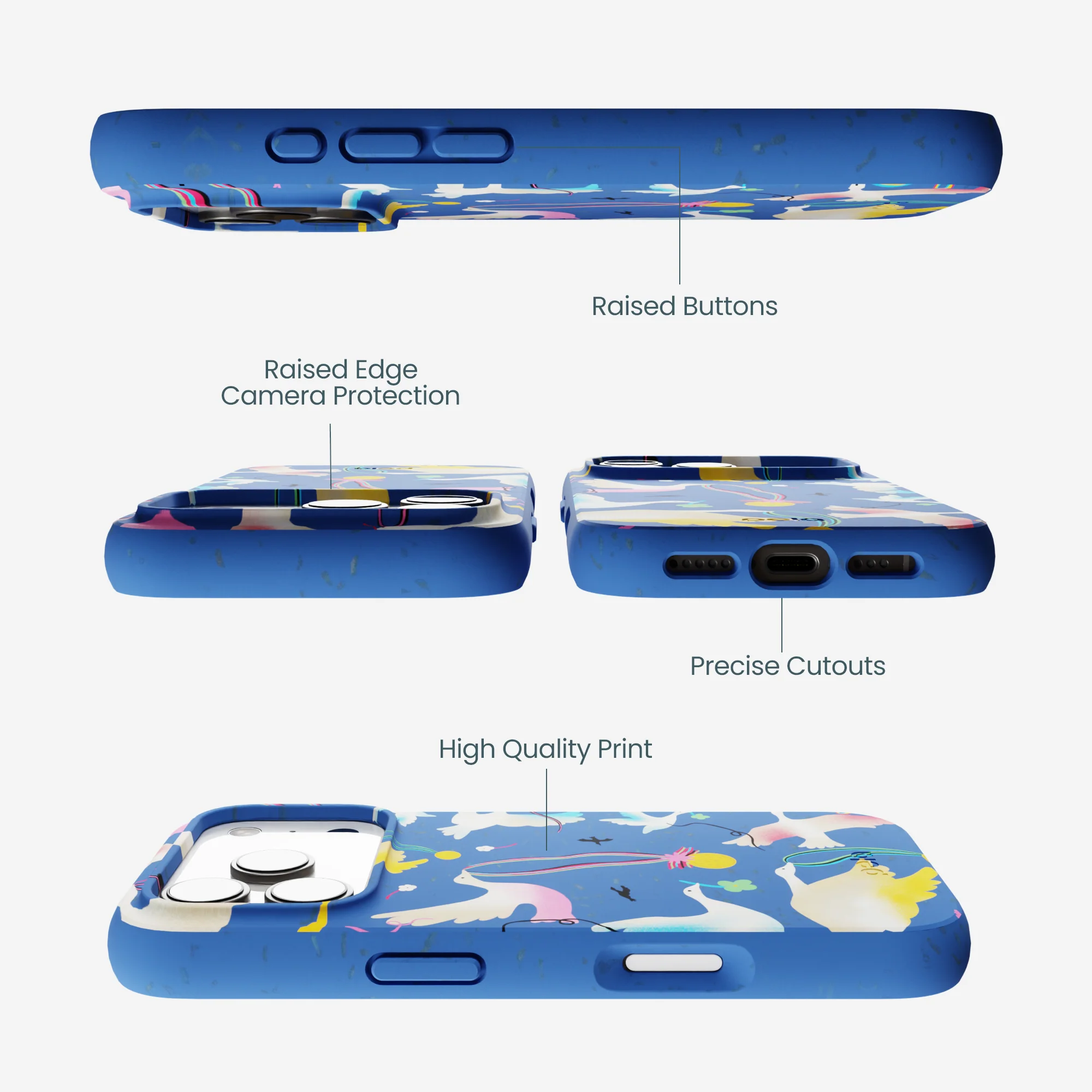 Electric Blue Calm Ascent iPhone 17 Pro Case - Image 3