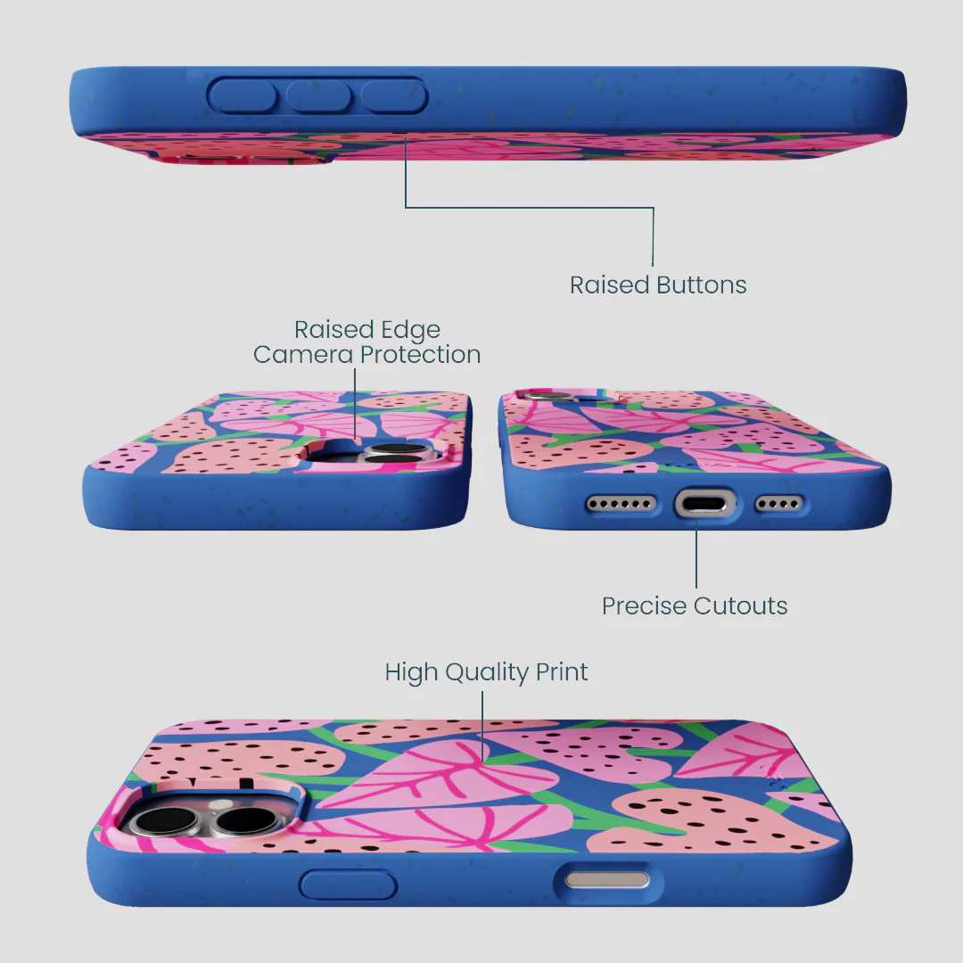 Electric Blue Candy Bloom iPhone 16 Plus Case - Image 3