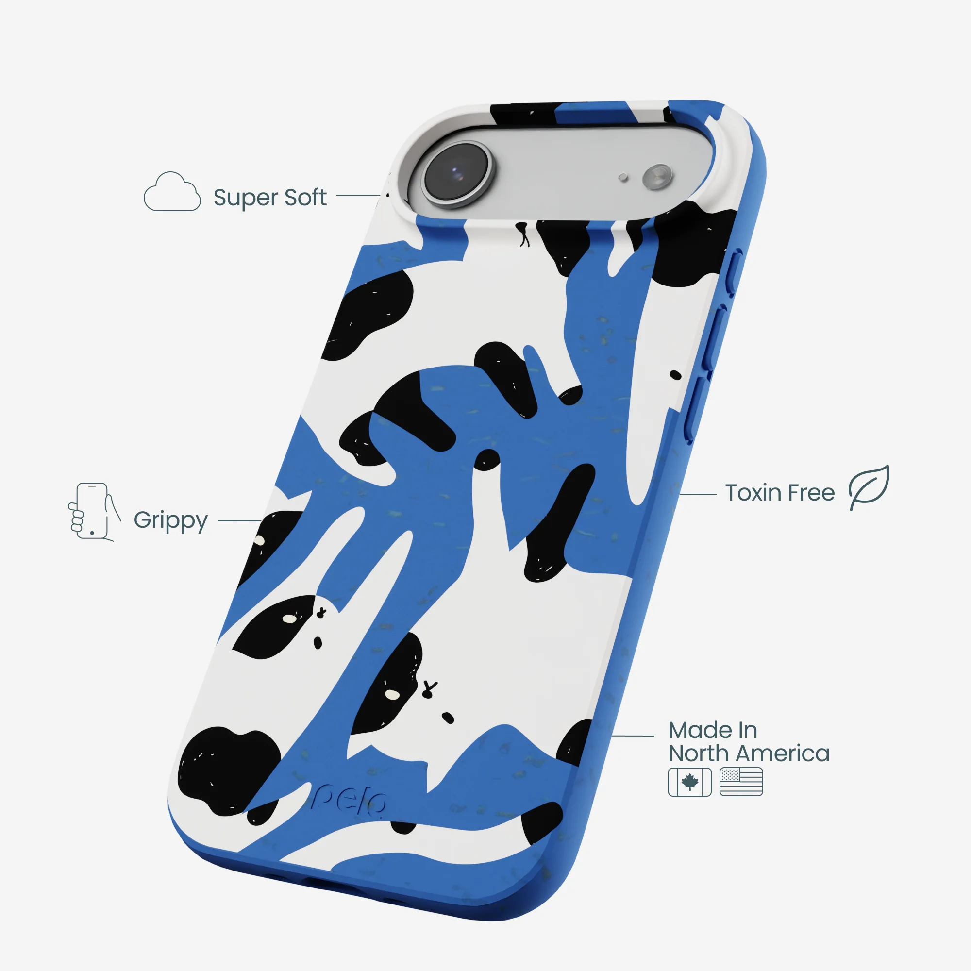 Electric Blue Cat Cow iPhone Air Case - Image 3