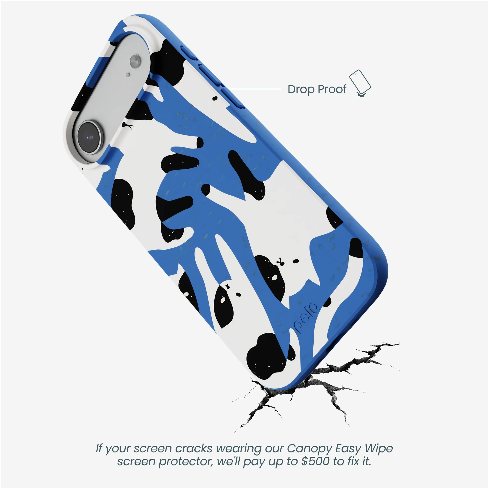 Electric Blue Cat Cow iPhone Air Case - Image 4
