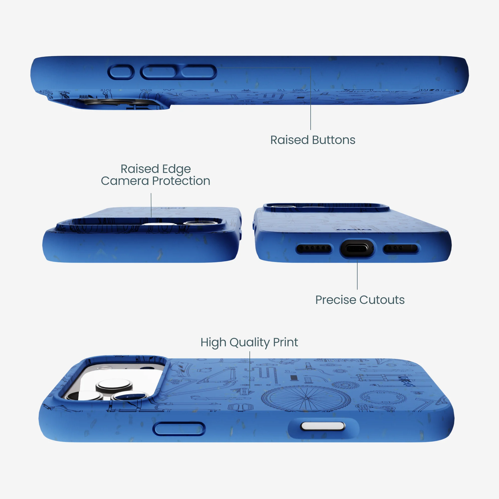 Electric Blue Changing Gears iPhone 17 Pro Max Case - Image 2