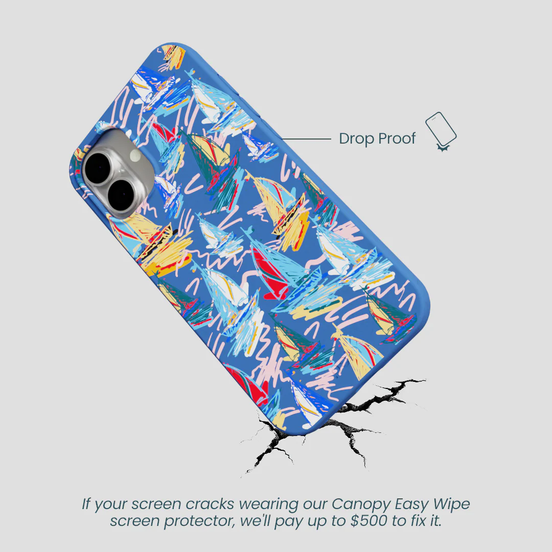 Electric Blue Dockside Dreams iPhone 16 Plus Case - Image 4