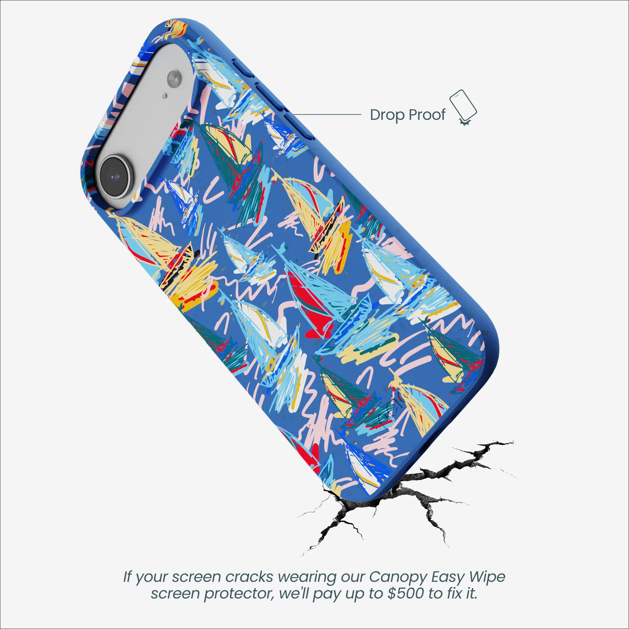 Electric Blue Dockside Dreams iPhone Air Case - Image 4
