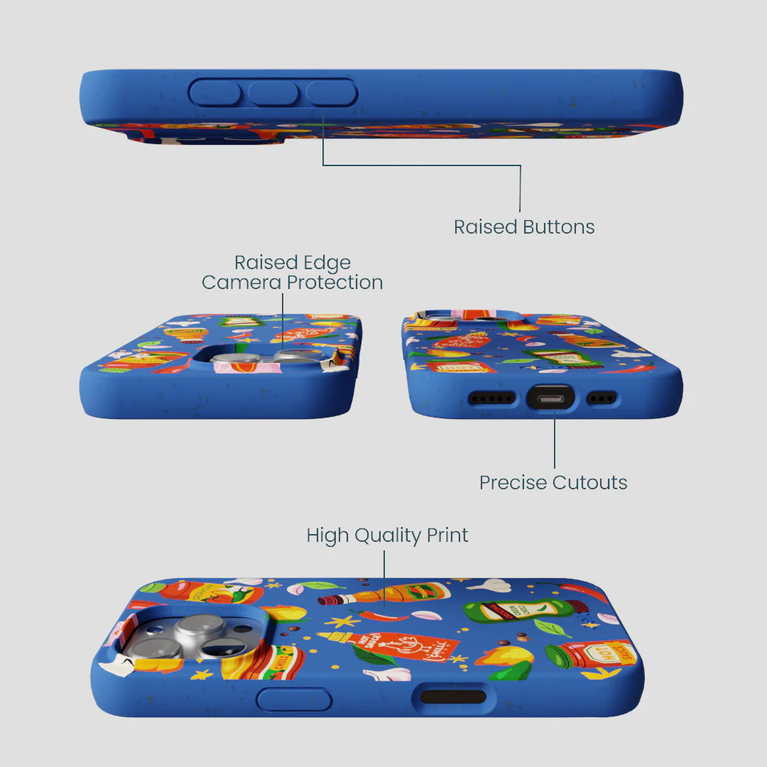 Electric Blue Hot Stuff iPhone 16 Pro Case - Image 3