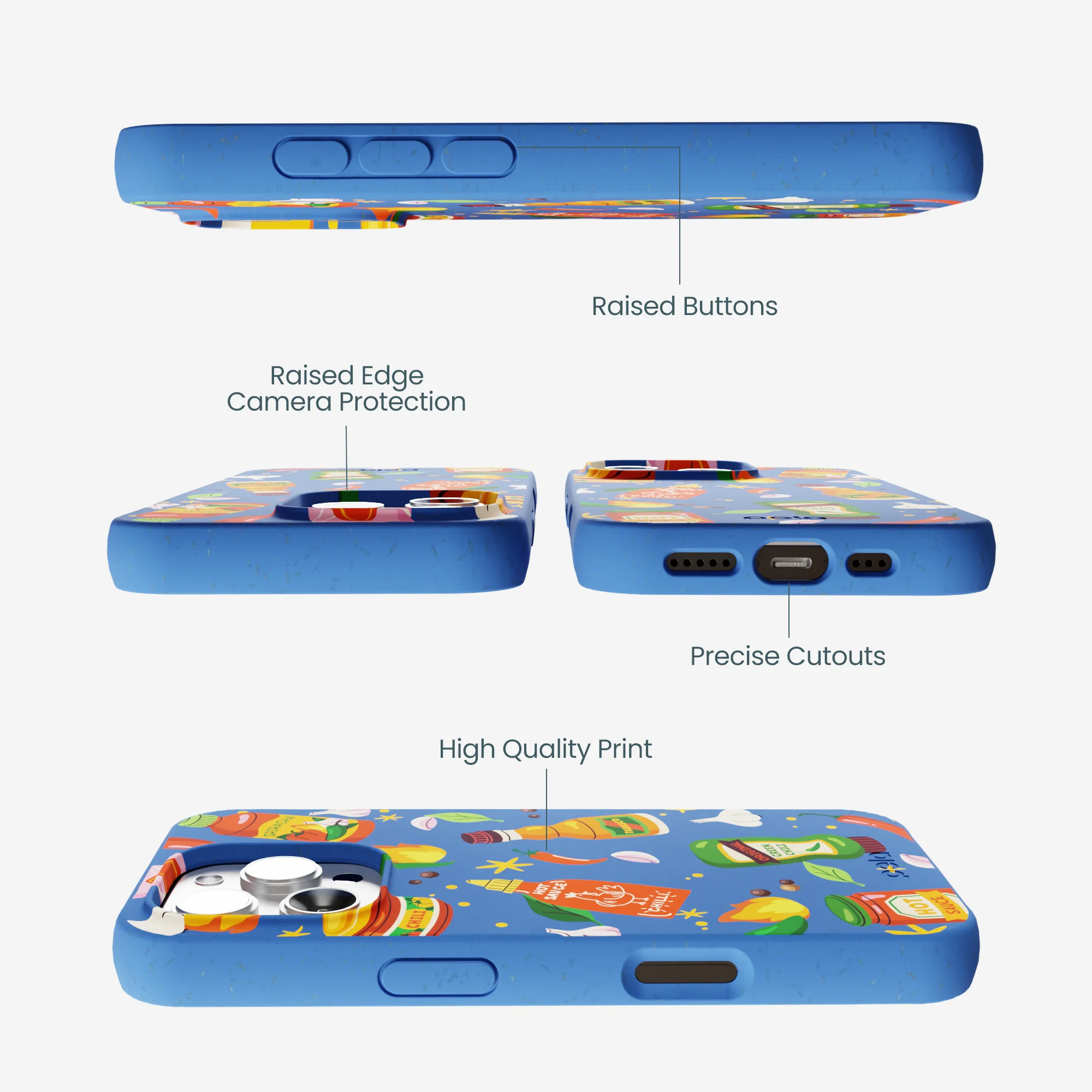 Electric Blue Hot Stuff iPhone 16 Pro Max Case - Image 3