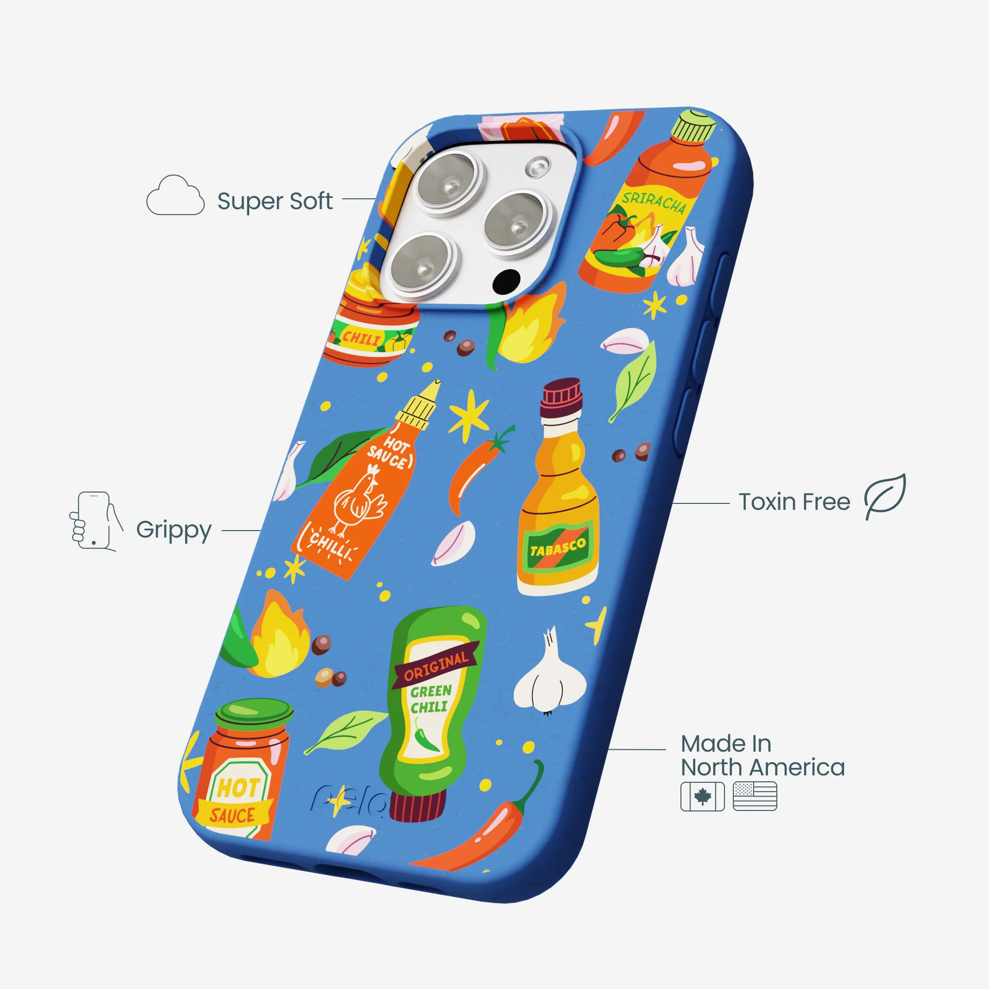 Electric Blue Hot Stuff iPhone 16 Pro Max Case - Image 4