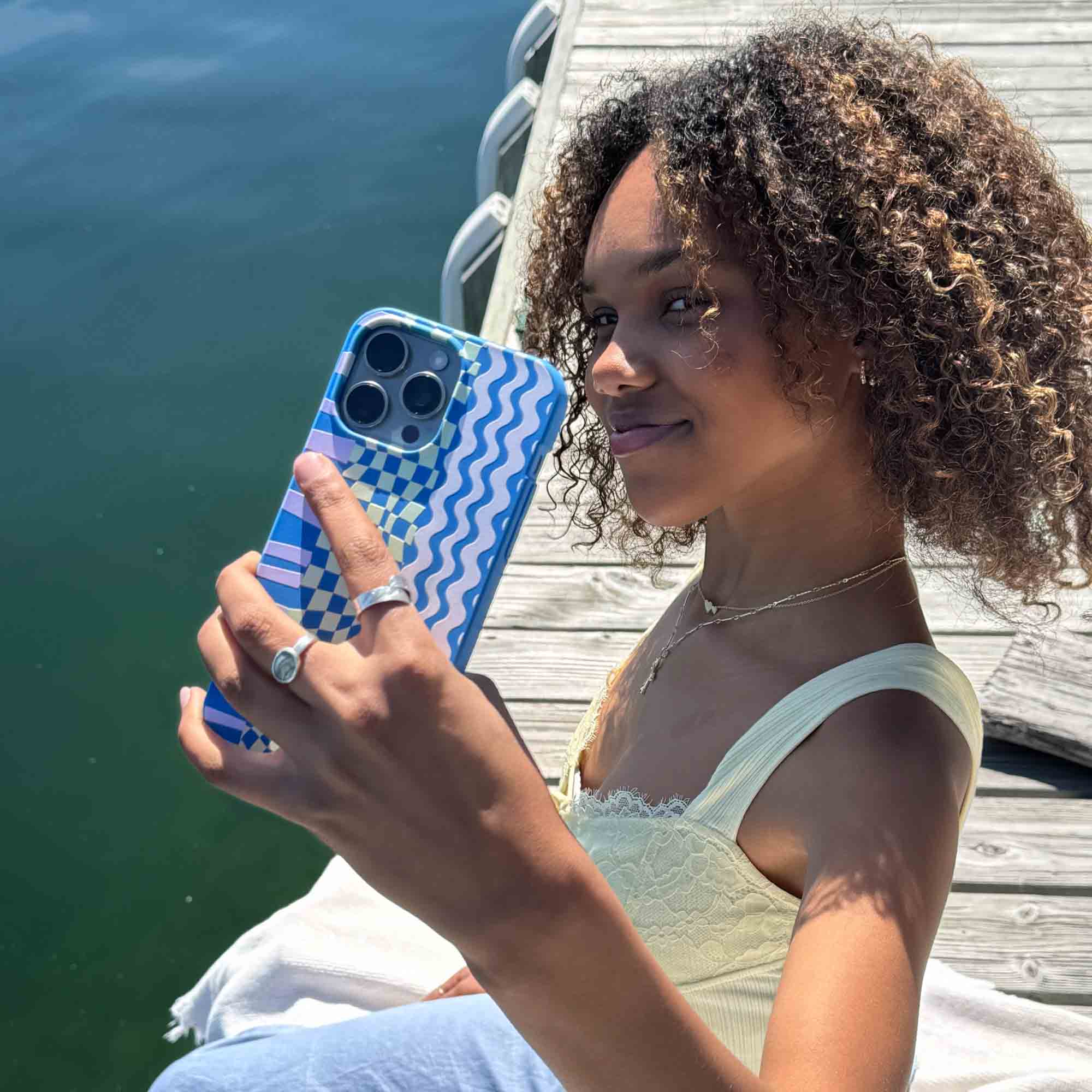 Electric Blue Mixed Up Google Pixel 9a Case - Image 2