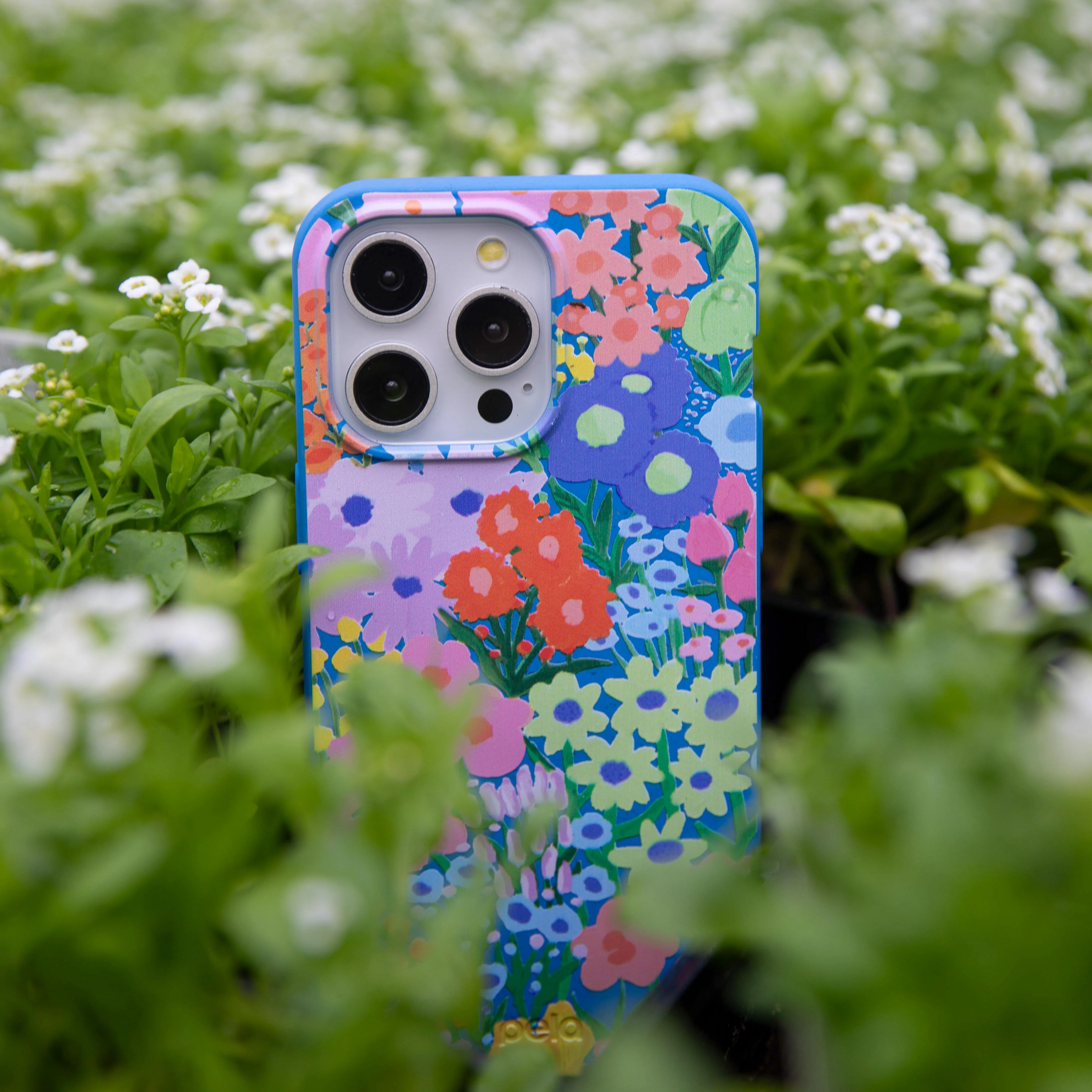 Electric Blue Painted Garden Google Pixel 7 Case - Image 7