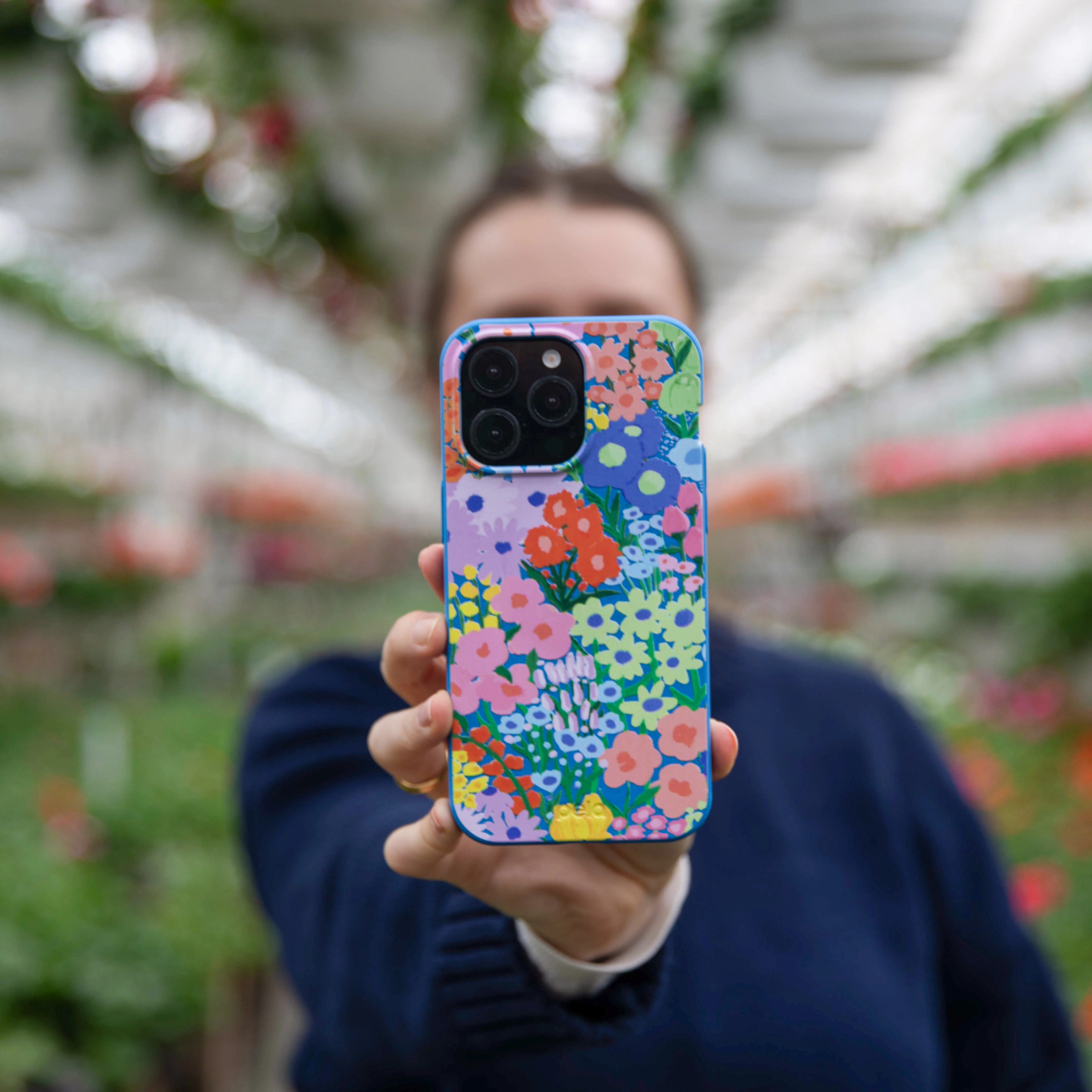 Electric Blue Painted Garden iPhone 11 Case - Image 2