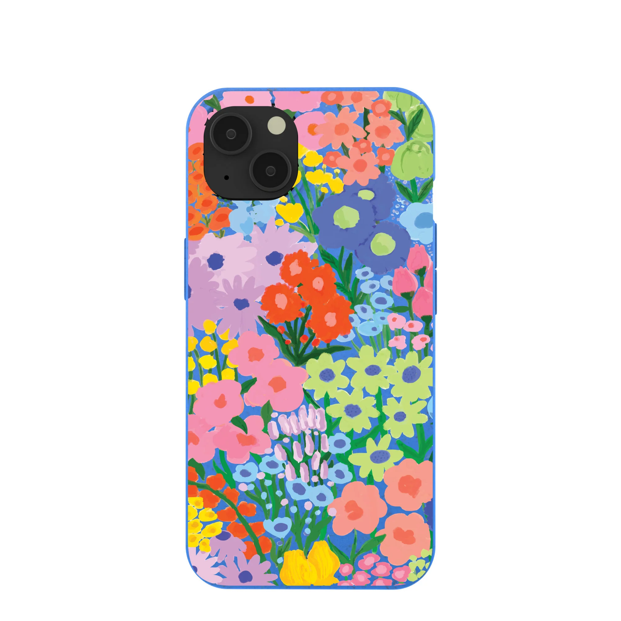 Electric Blue Painted Garden iPhone 13 Case