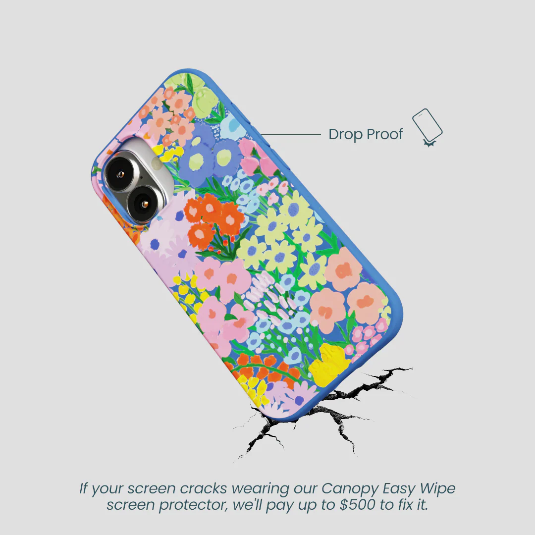 Electric Blue Painted Garden iPhone 16 Case - Image 5