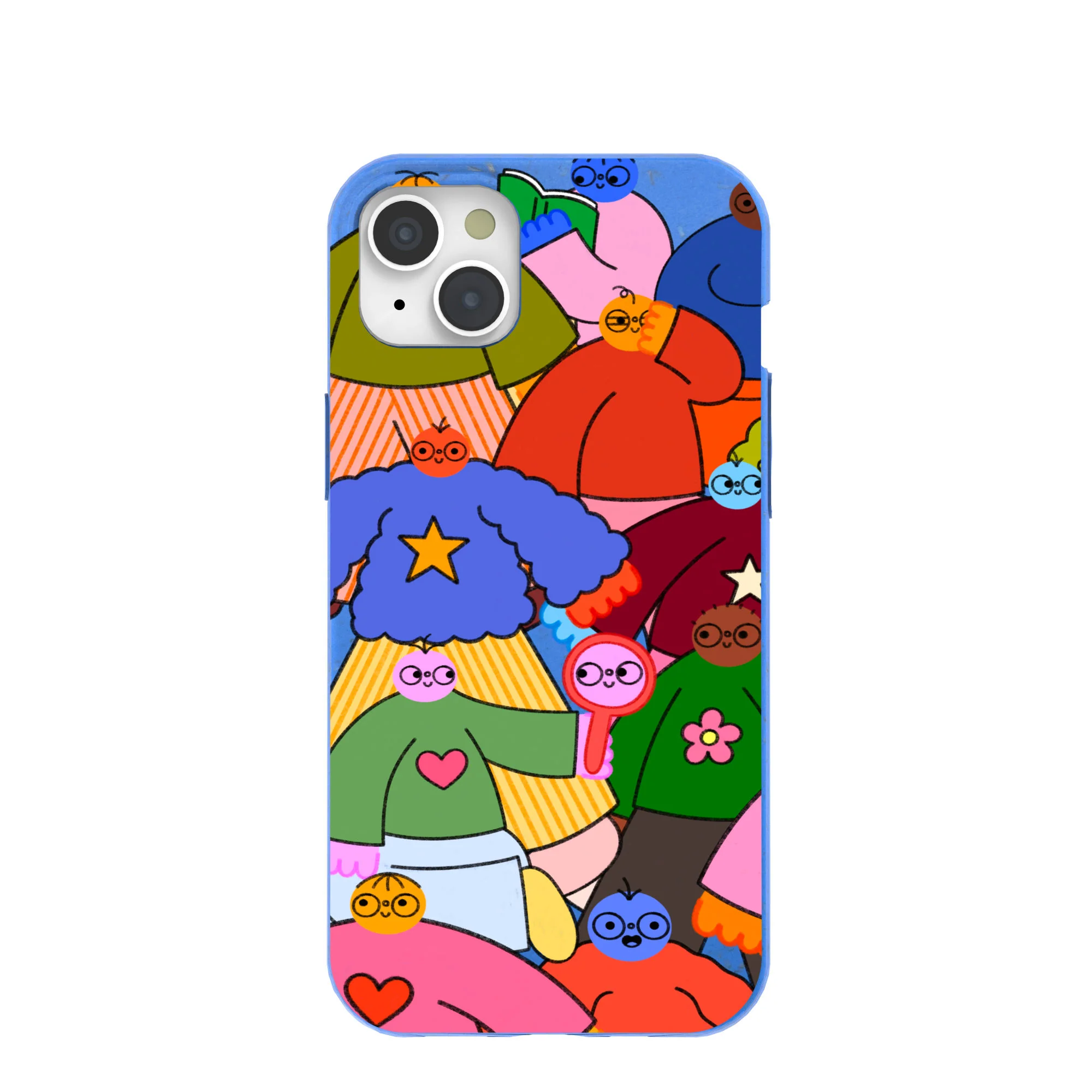 Electric Blue Pals iPhone 15 Plus Case