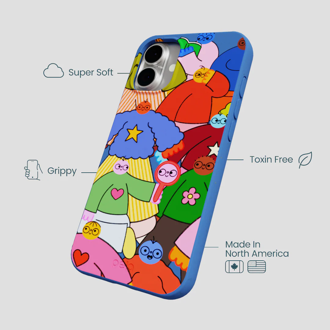 Electric Blue Pals iPhone 16 Plus Case - Image 4