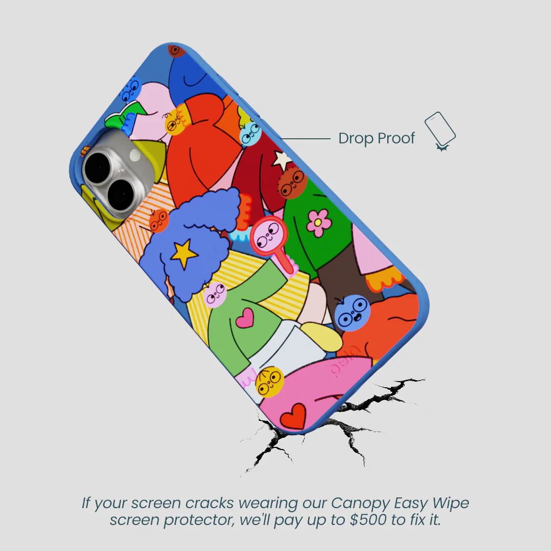 Electric Blue Pals iPhone 16 Plus Case - Image 5