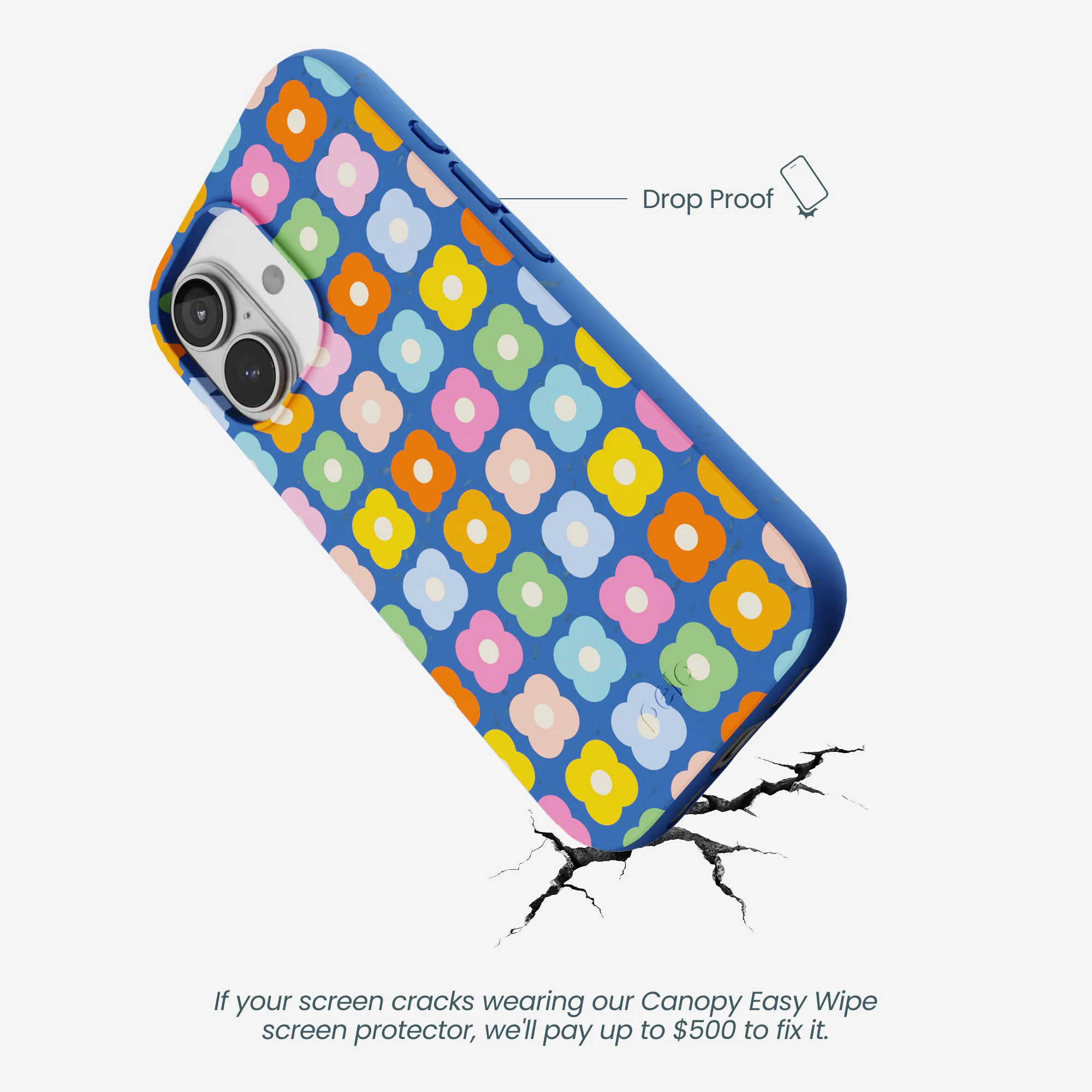 Electric Blue Petal Pop iPhone 17 Case - Image 5