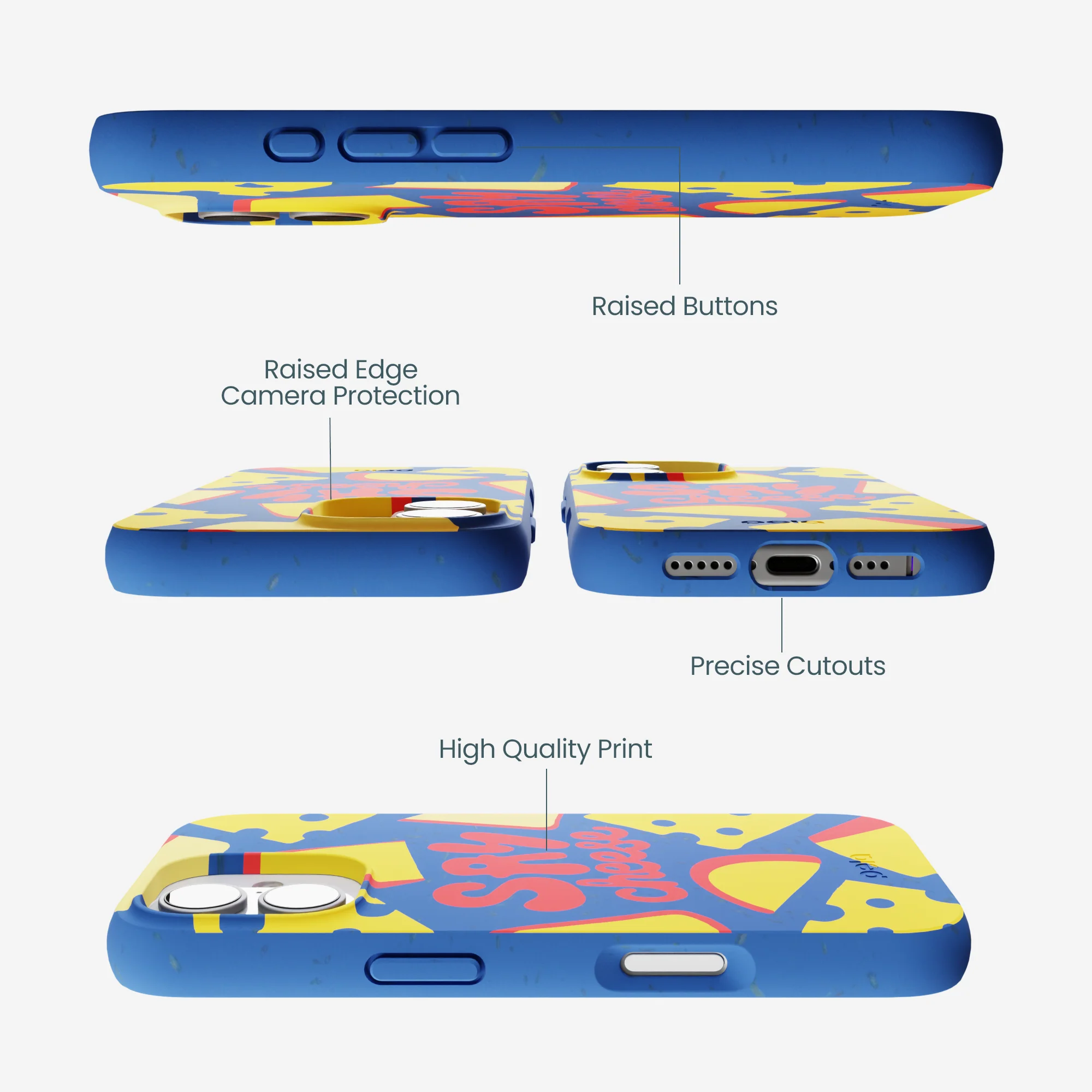 Electric Blue Say Cheese iPhone 17 Case - Image 3