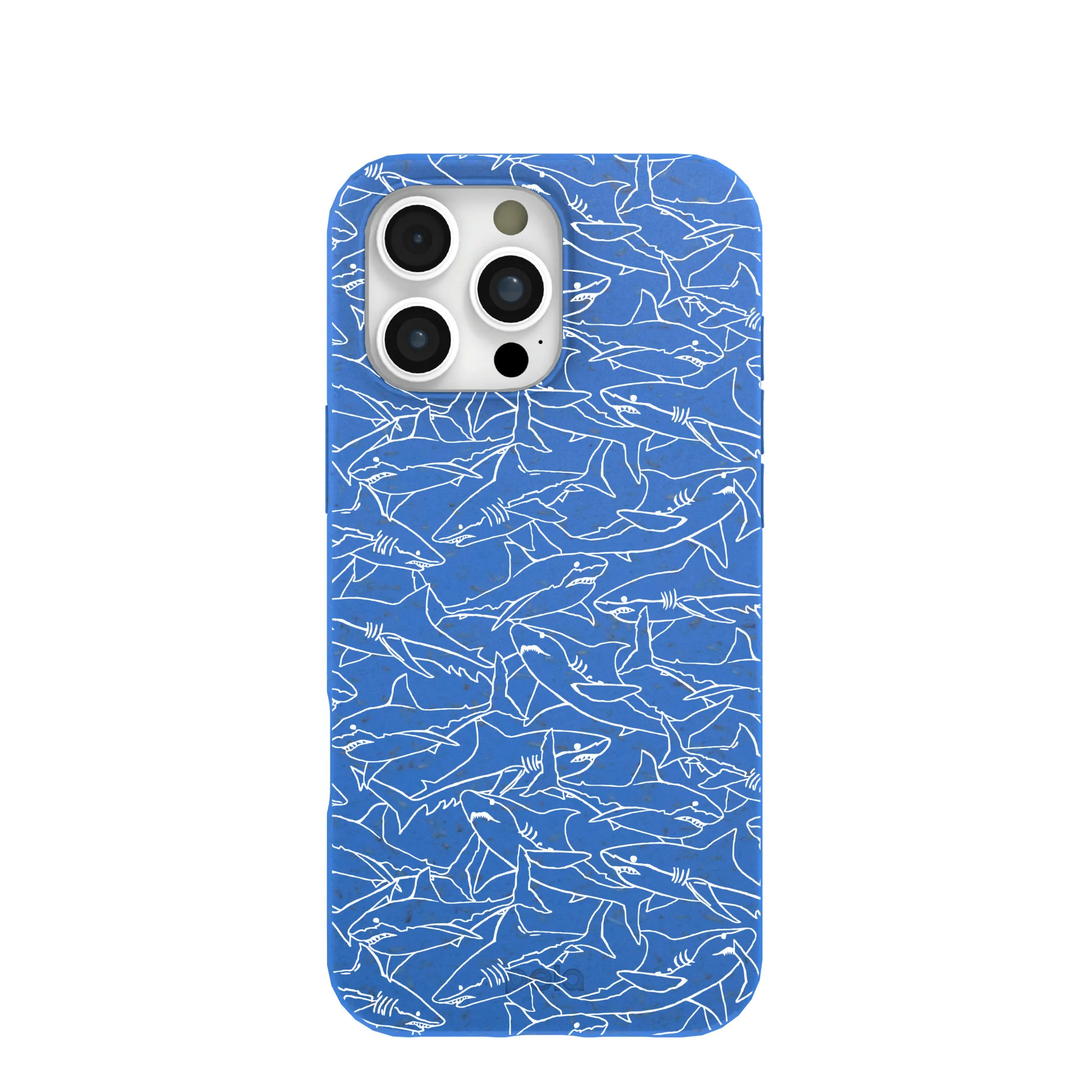 Electric Blue Shark Frenzy iPhone 16 Pro Max Case