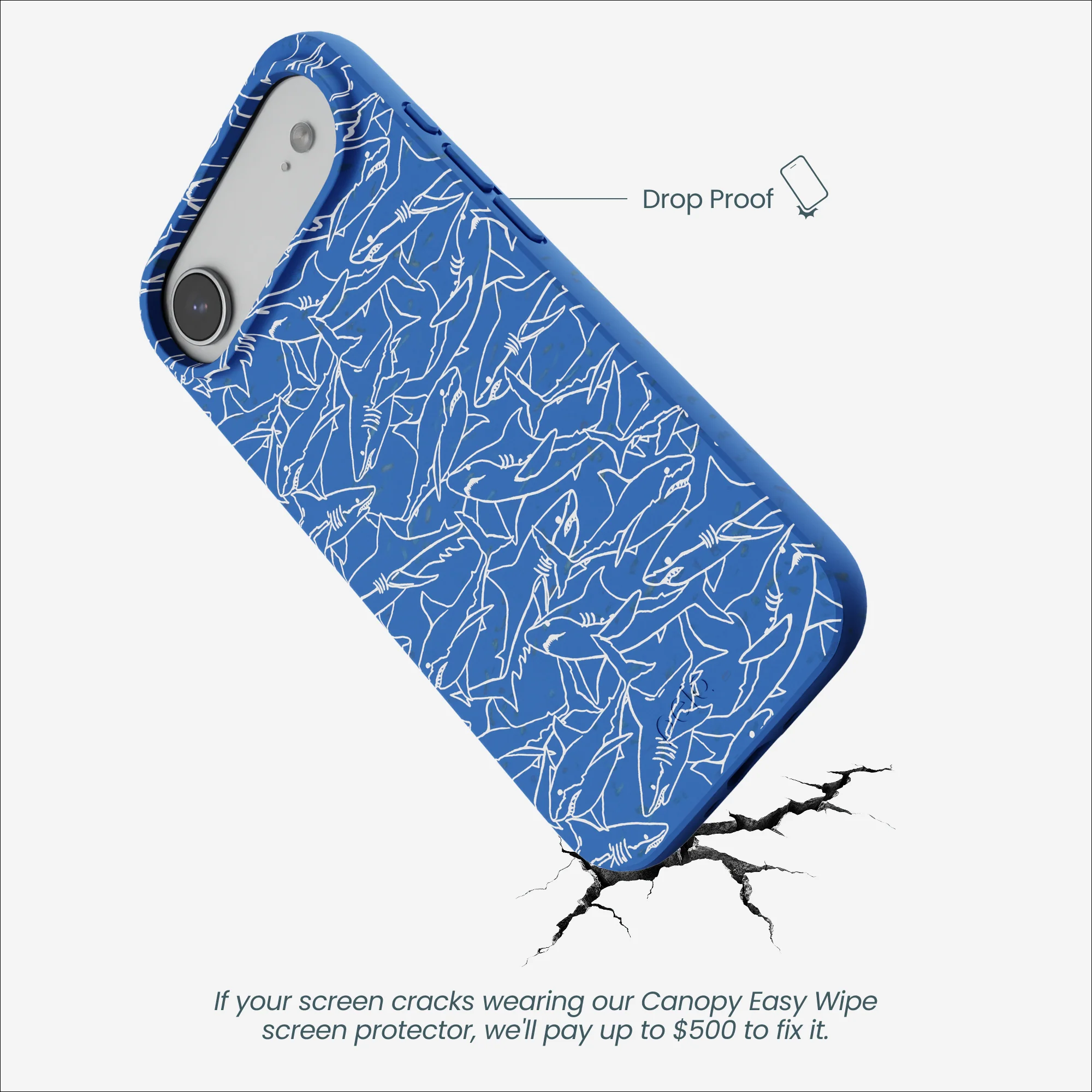 Electric Blue Shark Frenzy iPhone Air Case - Image 4
