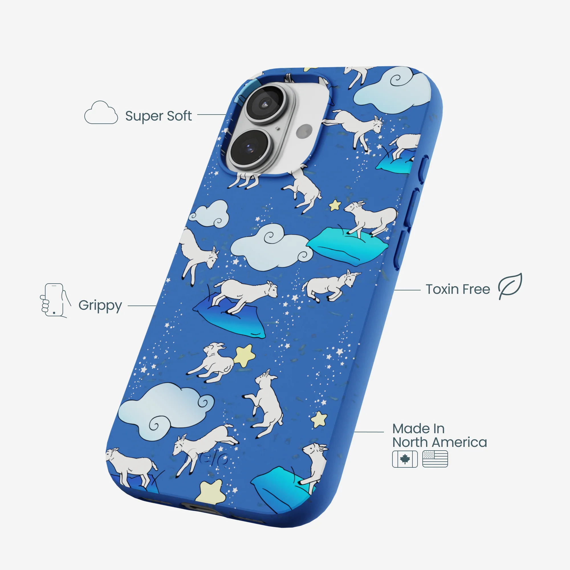 Electric Blue Sheep Dreamers iPhone 17 Case - Image 4