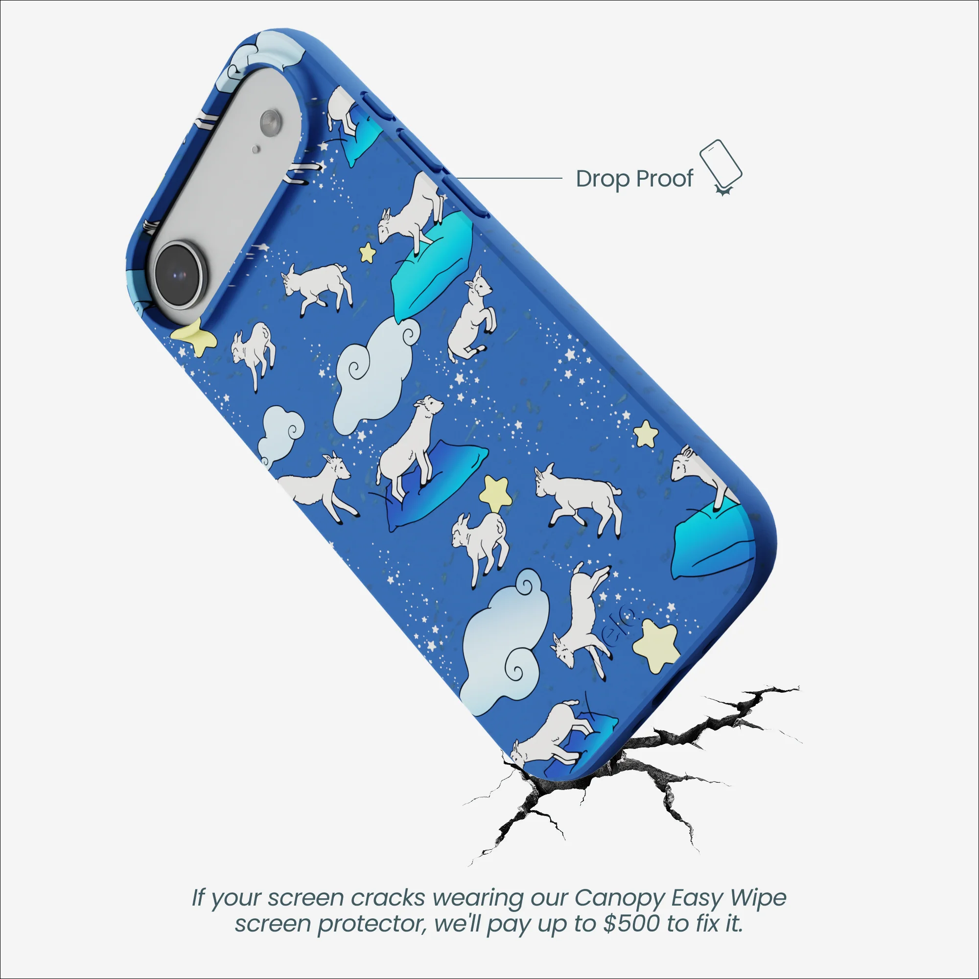 Electric Blue Sheep Dreamers iPhone Air Case - Image 5