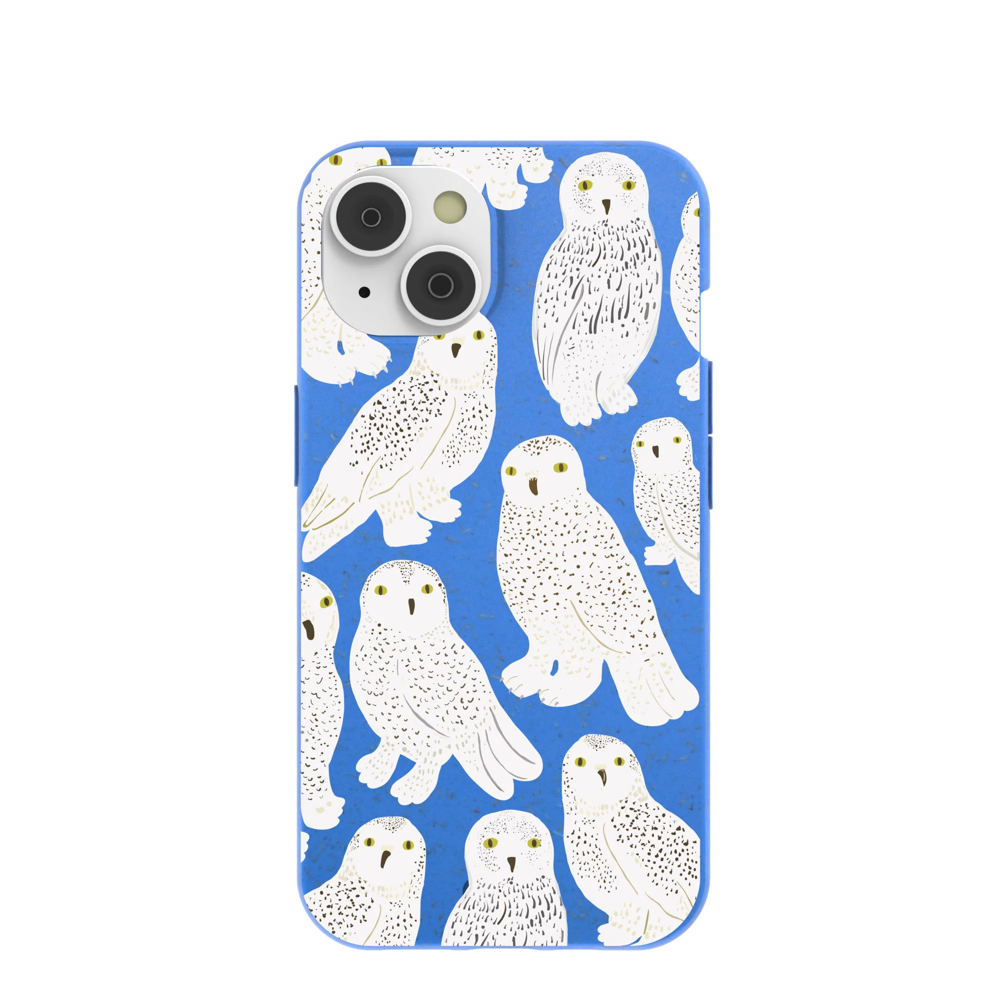 Electric Blue Snowy Owls iPhone 14 Case