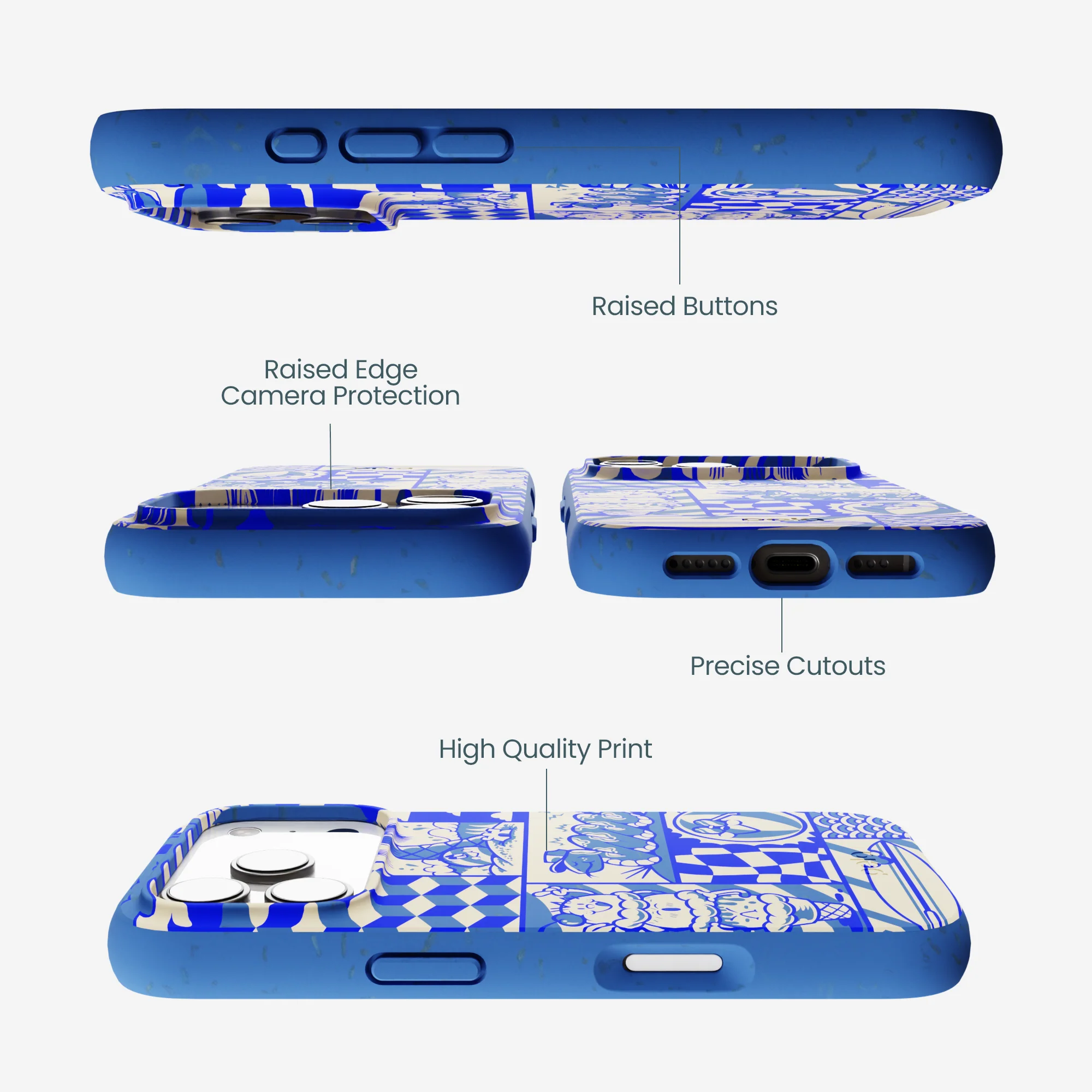 Electric Blue Summer Blues iPhone 17 Pro Case - Image 3