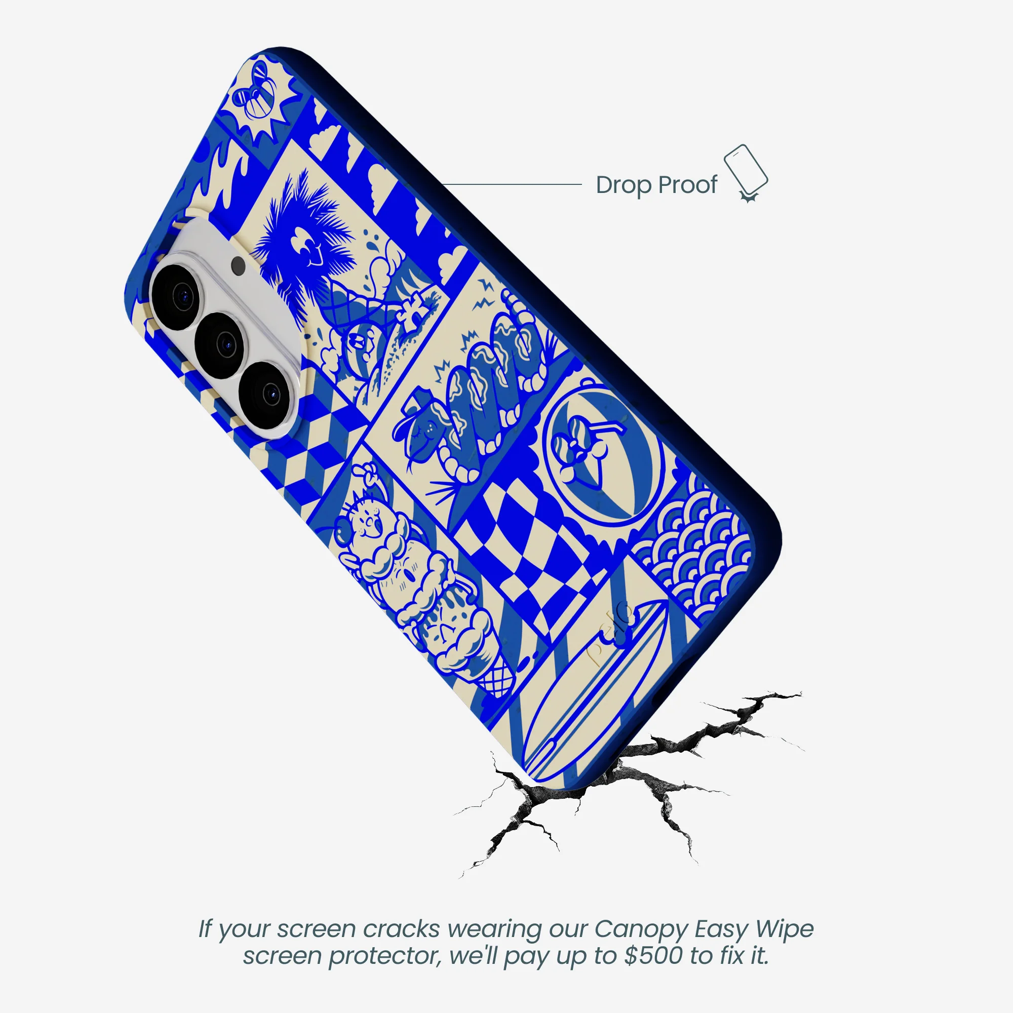 Electric Blue Summer Blues Samsung Galaxy S26 Case - Image 5
