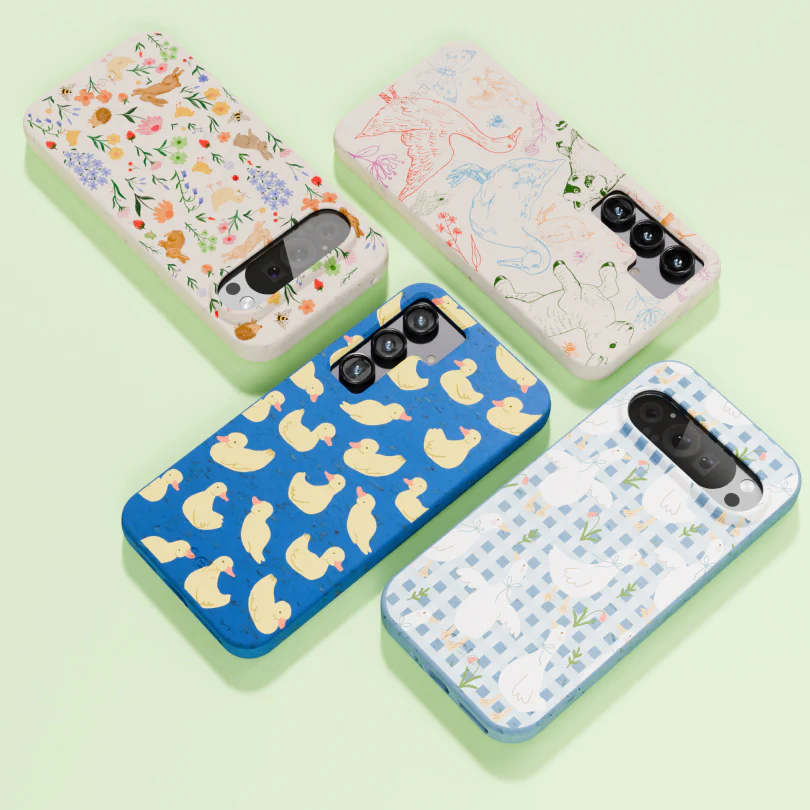 Electric Blue Sunny Ducklings Samsung Galaxy S23+(Plus) Case - Image 2