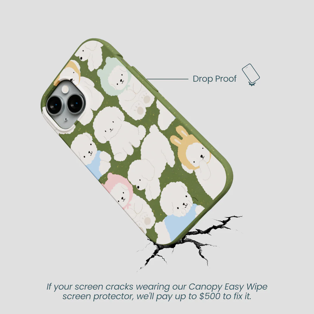 Forest Floor Cloud Poodles iPhone 15 Case - Image 5