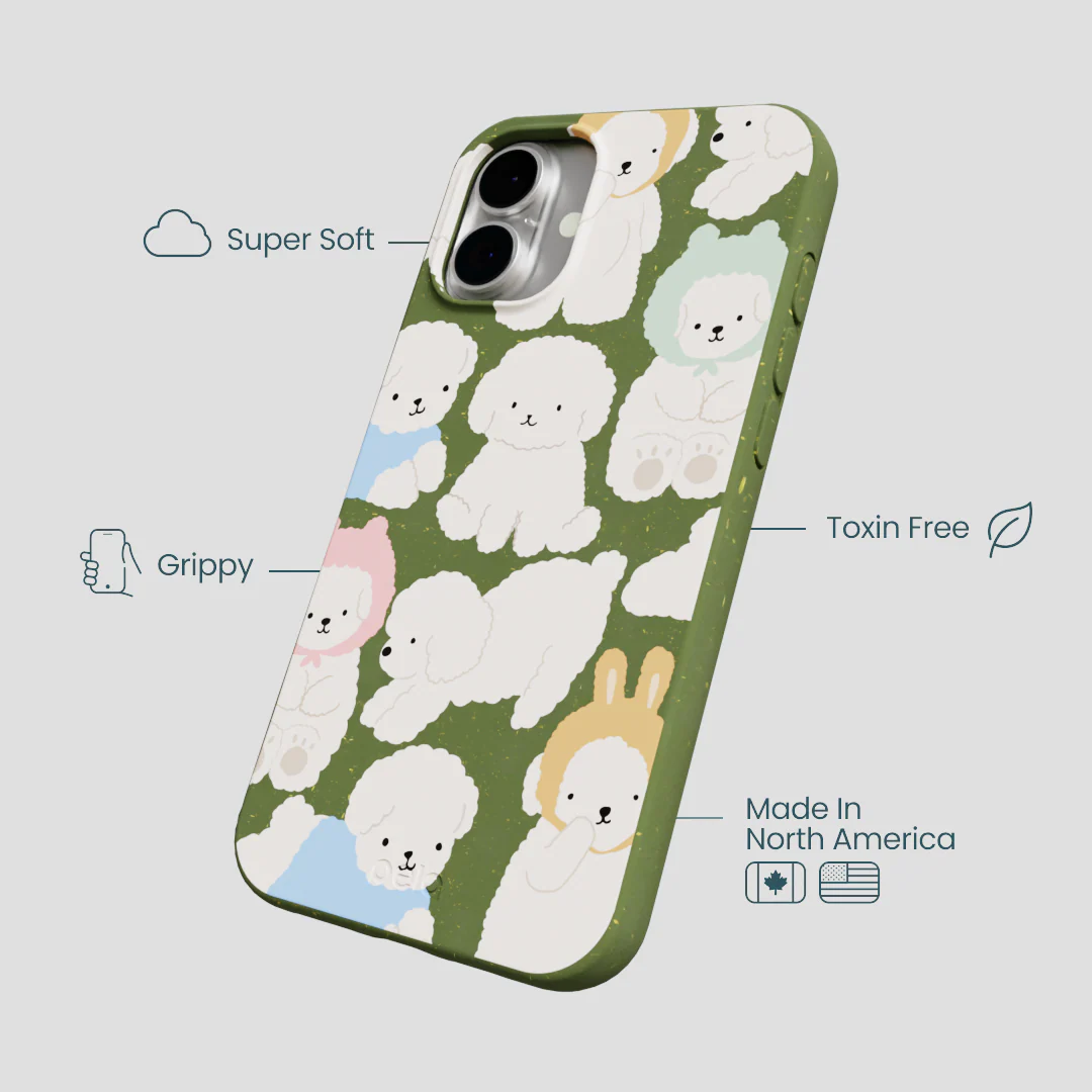 Forest Floor Cloud Poodles iPhone 16 Plus Case - Image 4