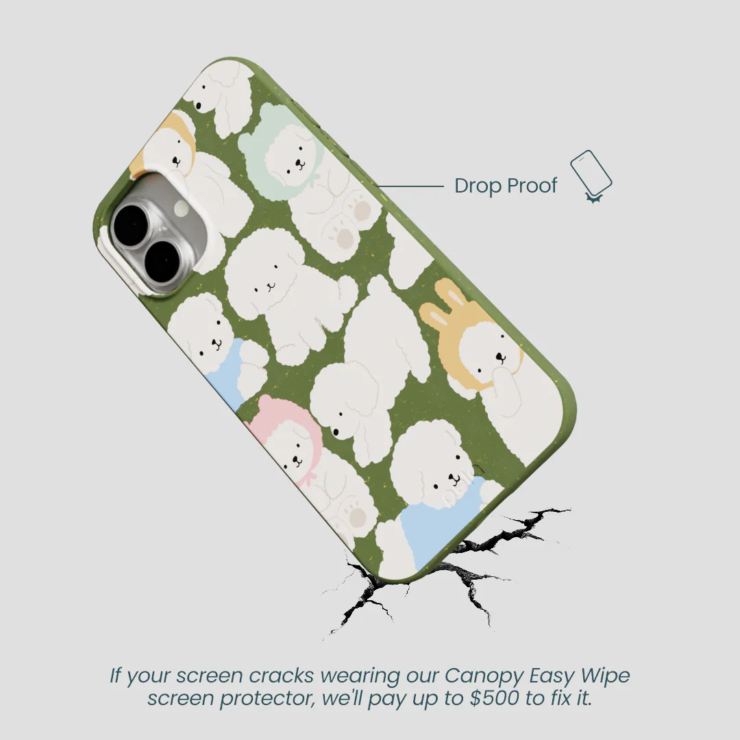 Forest Floor Cloud Poodles iPhone 16 Plus Case - Image 5
