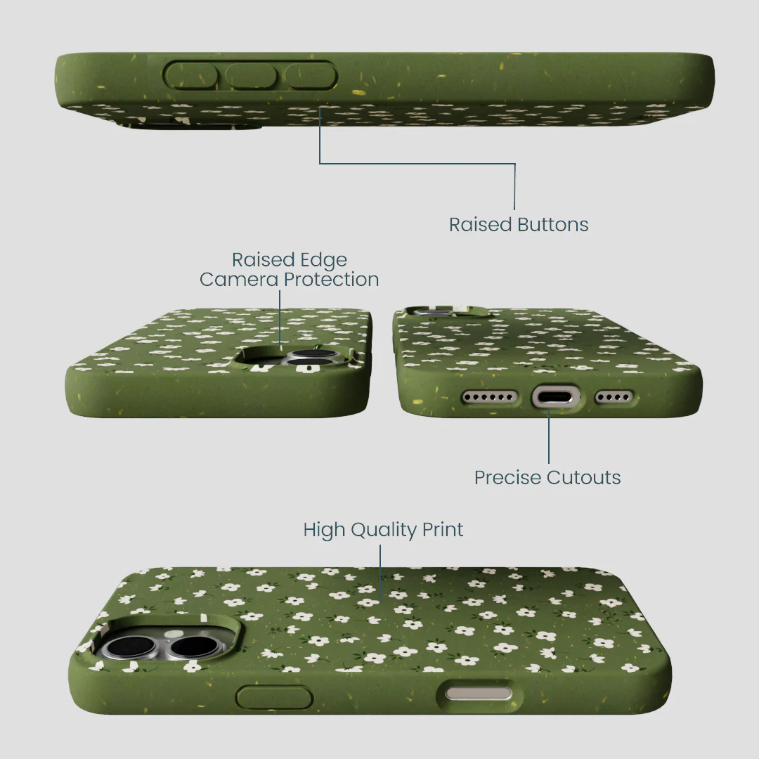 Forest Floor Ditzy Greens iPhone 16 Plus Case - Image 3