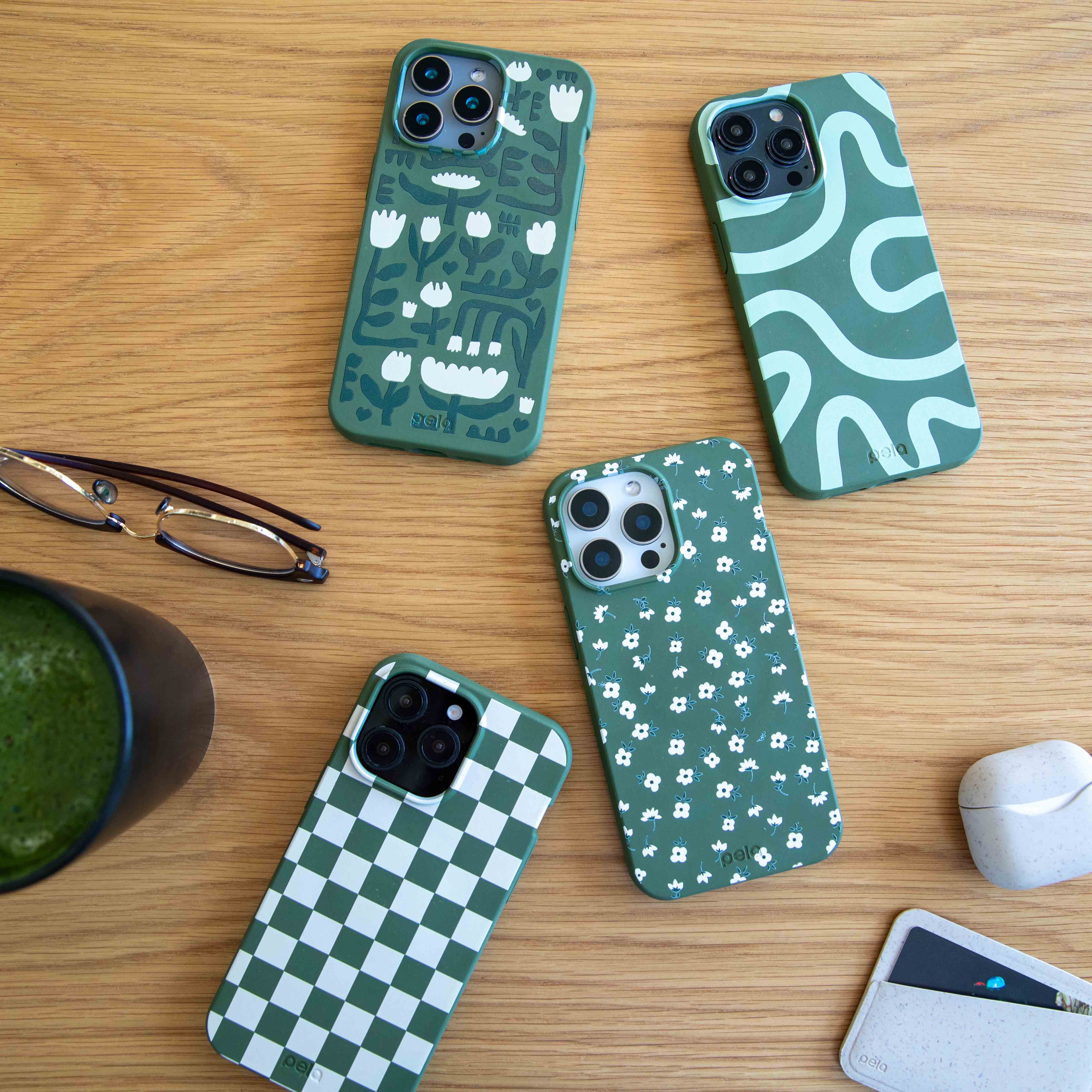 Forest Floor Matcha Check iPhone 13 Pro Max Case - Image 5