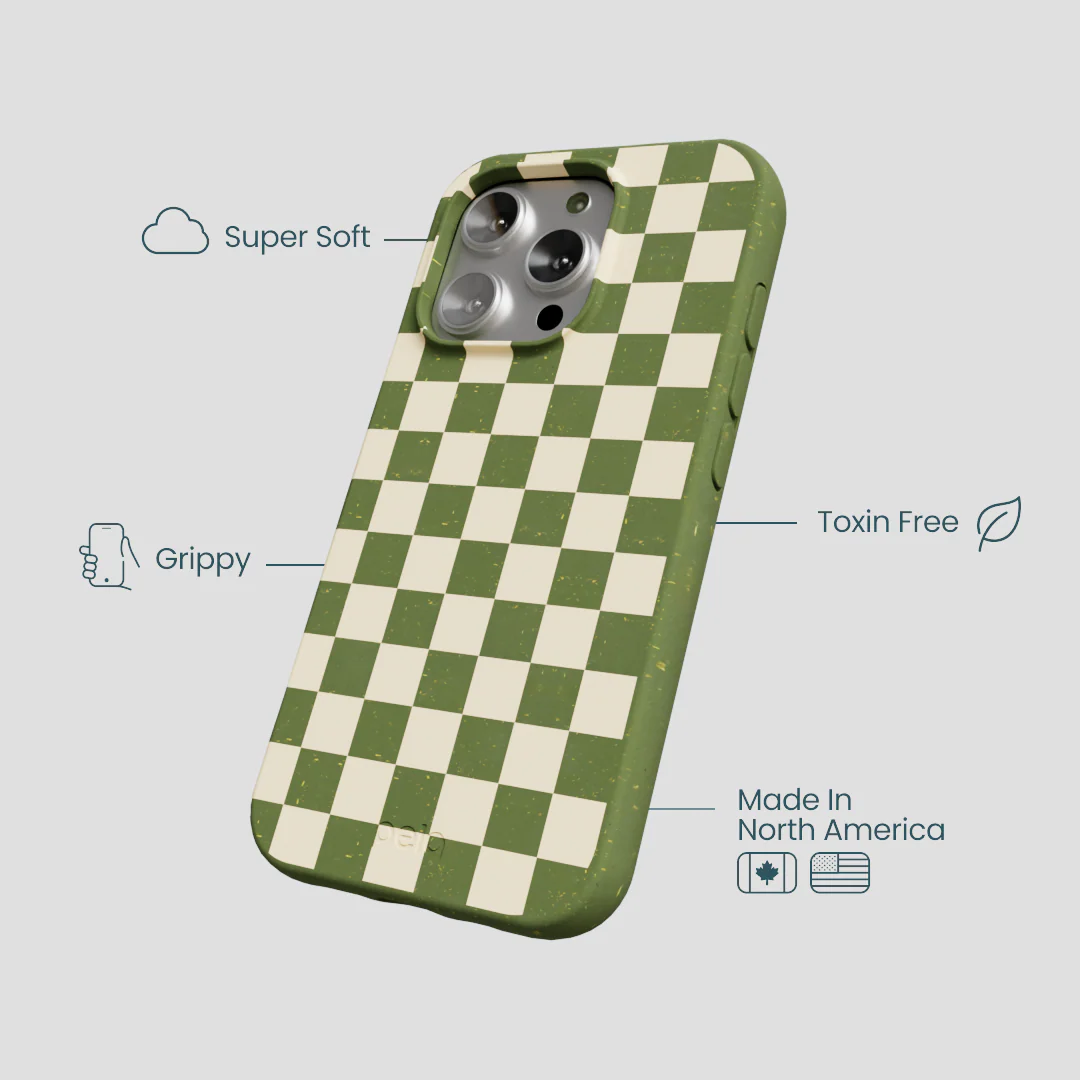 Forest Floor Matcha Check iPhone 16 Pro Case - Image 4