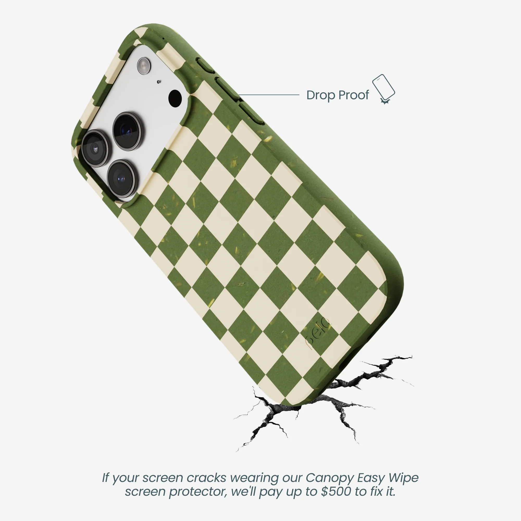Forest Floor Matcha Check iPhone 17 Pro Case - Image 4