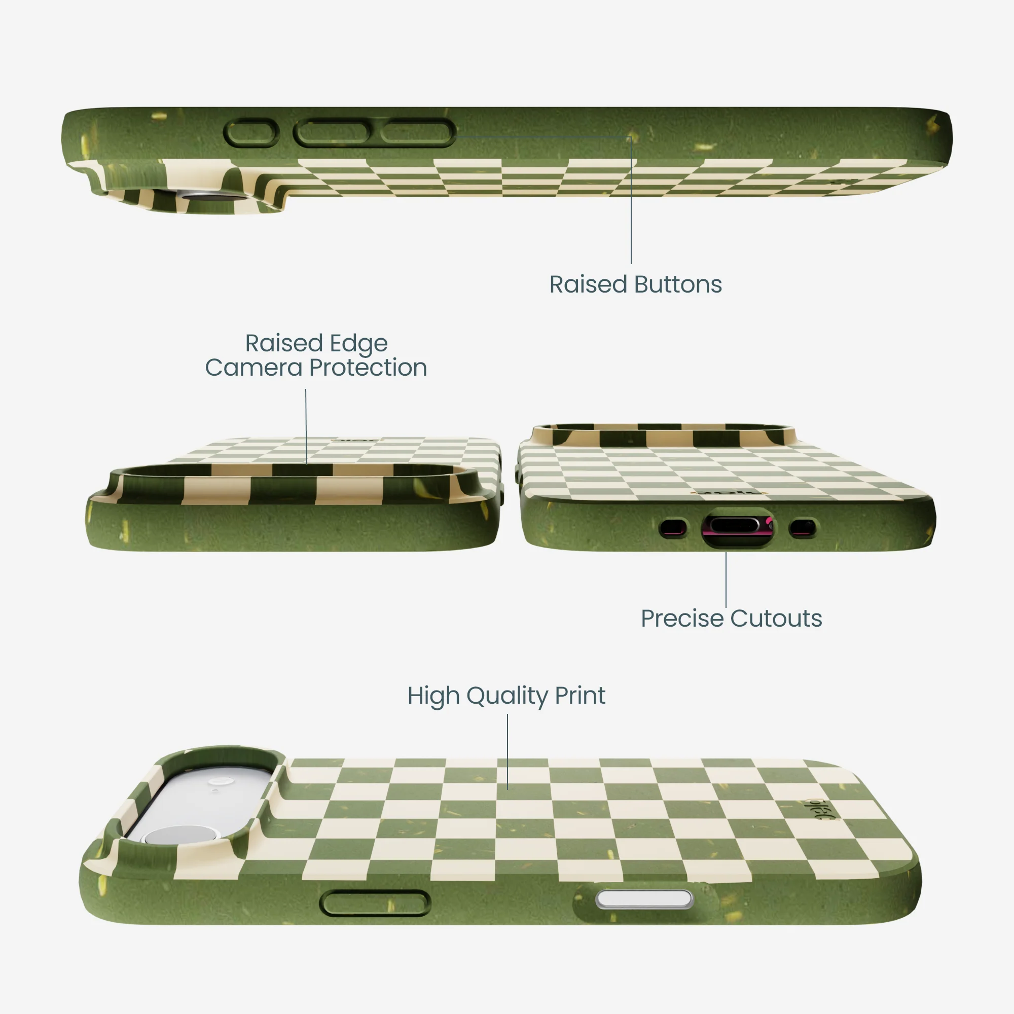 Forest Floor Matcha Check iPhone Air Case - Image 3