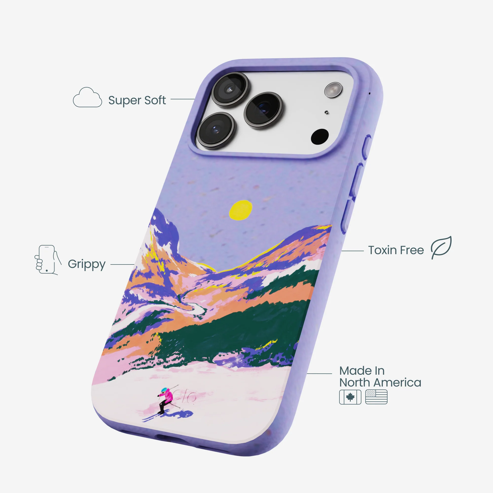 Lavender Alpine Sunset iPhone 17 Pro Case - Image 3